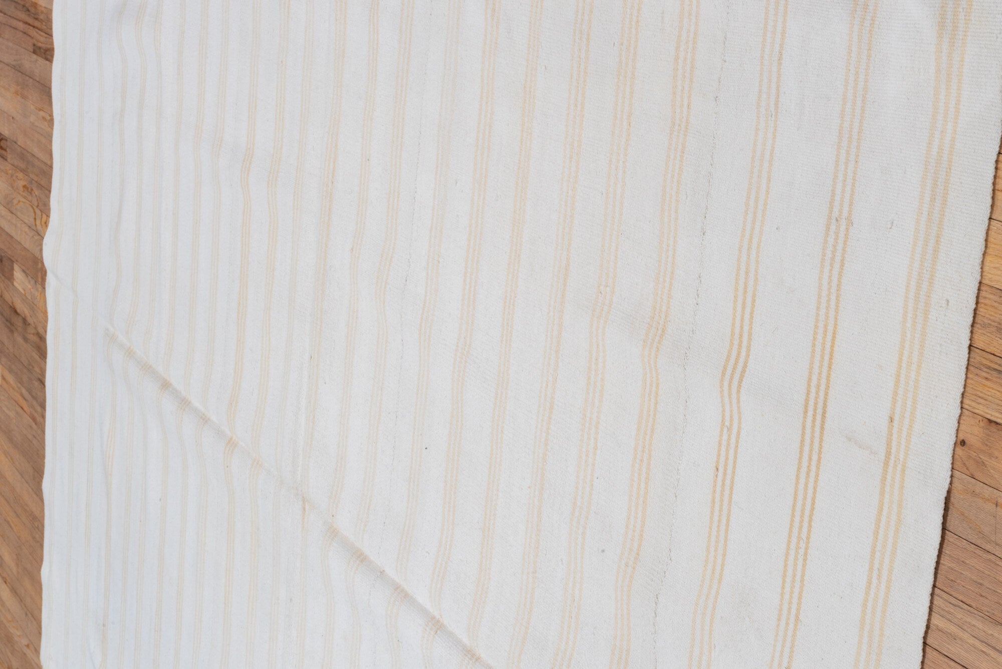 6' x 8' one-of-a-kind handmade vintage Flatweave medium size rug. Color palette: off-white, gray, light blue, light gray