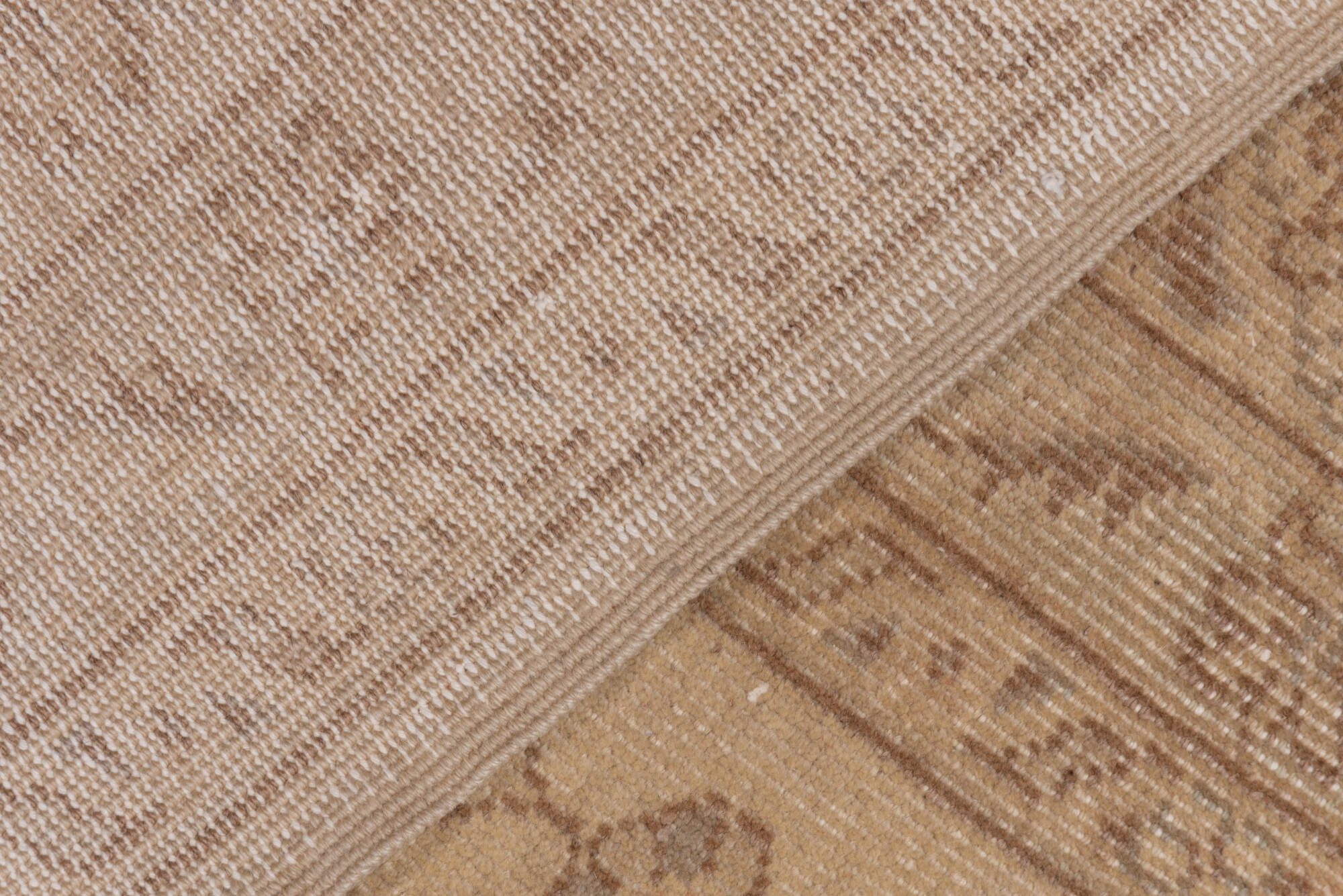 8' x 11' one-of-a-kind handmade vintage Sivas large size rug. Color palette: brown, off-white, orange, pink, tan