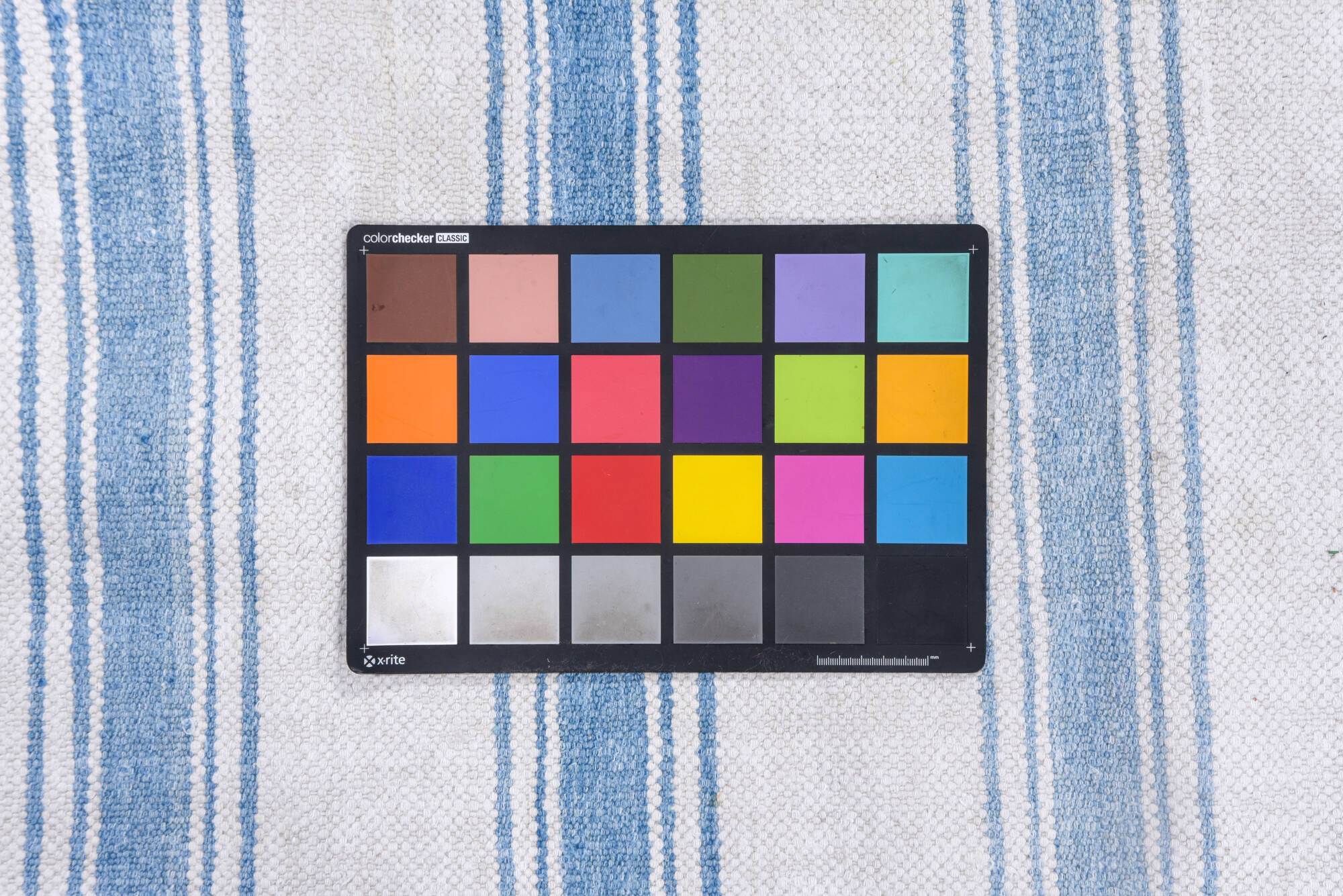 6' x 13' one-of-a-kind handmade vintage Dhurrie large size rug. Color palette: blue, gainsboro, gray, light blue, light gray