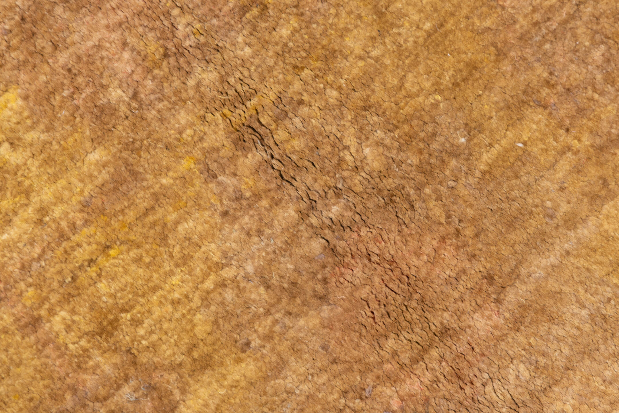 6' x 8' one-of-a-kind handmade vintage Cotton Agra medium size rug. Color palette: brown, orange, off-white, yellow, red