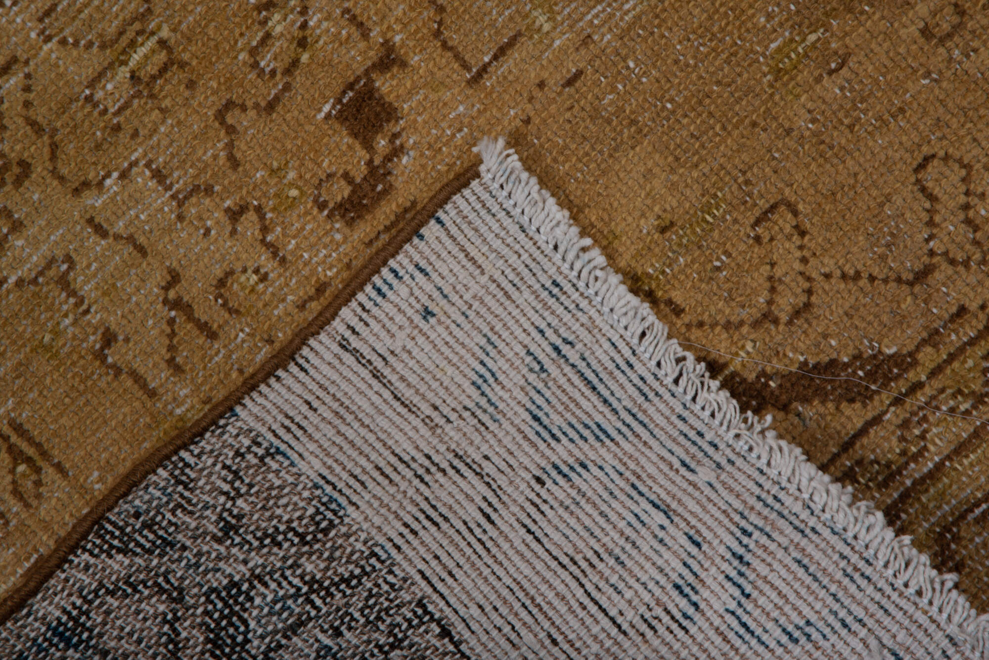 2' x 6' one-of-a-kind handmade vintage Malayer runner rug. Color palette: brown, gray, light gray, off-white, silver, snow