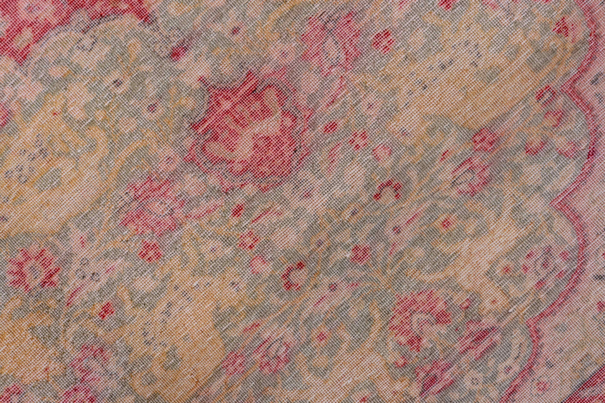 4' x 6' one-of-a-kind handmade vintage Kaisary small size rug. Color palette: brown, gray, pink, red, wine