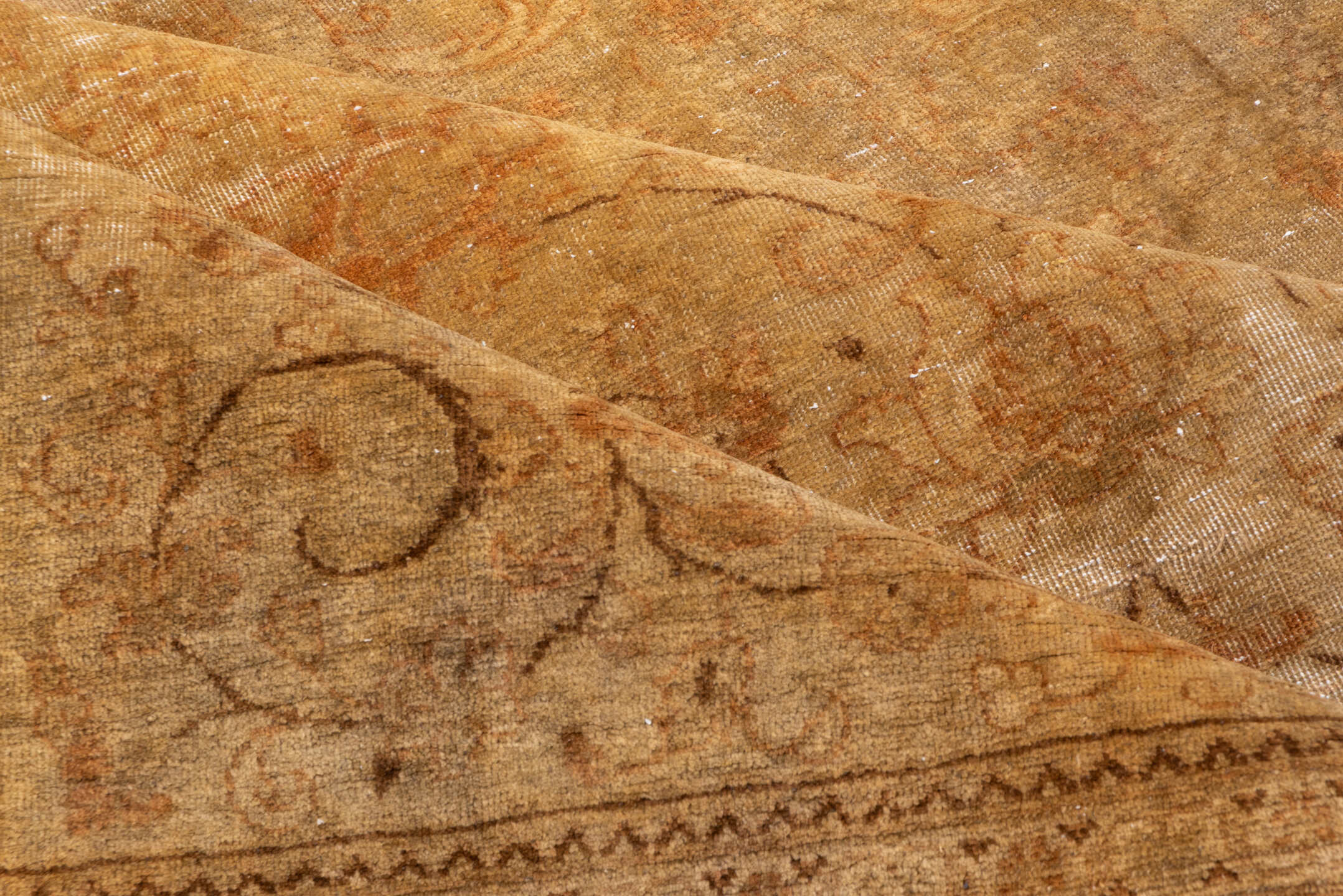 6' x 9' one-of-a-kind handmade vintage Sivas medium size rug. Color palette: brown, off-white, orange, light gray, pink