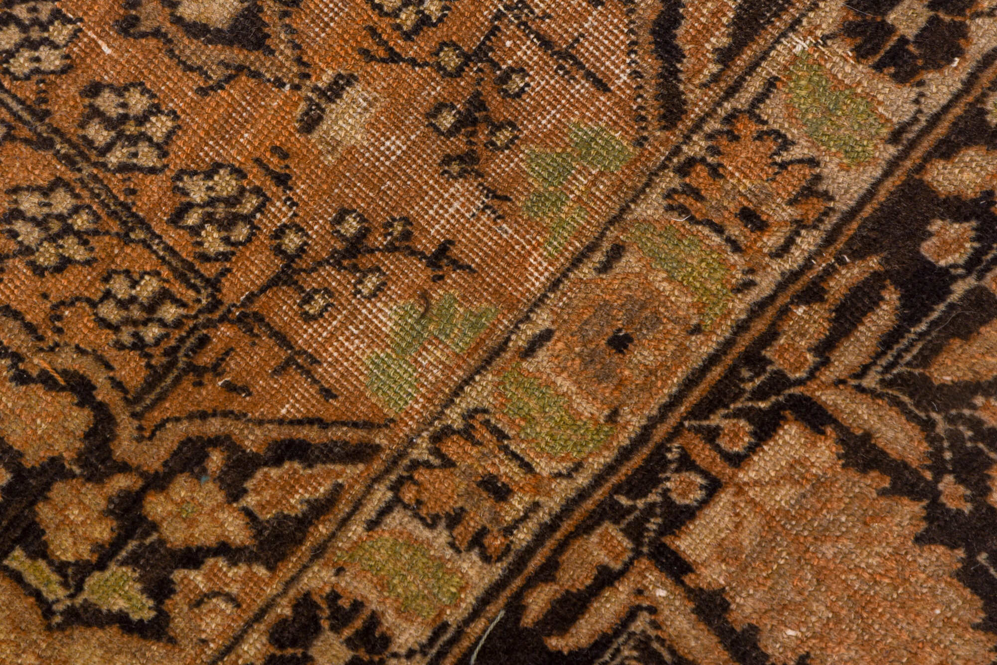 4' x 5' one-of-a-kind handmade vintage Tabriz small size rug. Color palette: black, brown, gray, light gray, pink