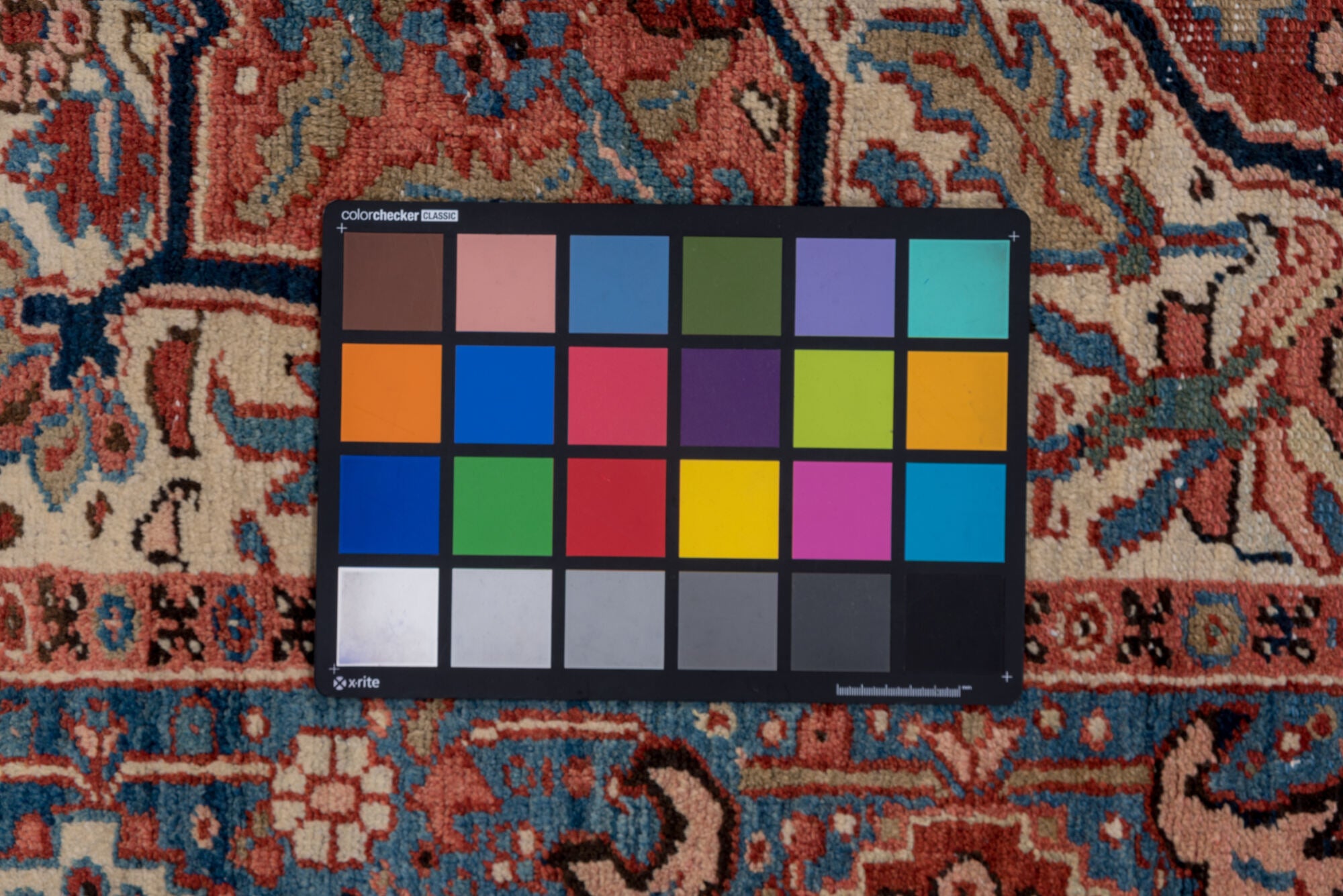 8' x 12' one-of-a-kind handmade vintage Heriz large size rug. Color palette: arapawa, blue, brown, dim gray, fiord, gray