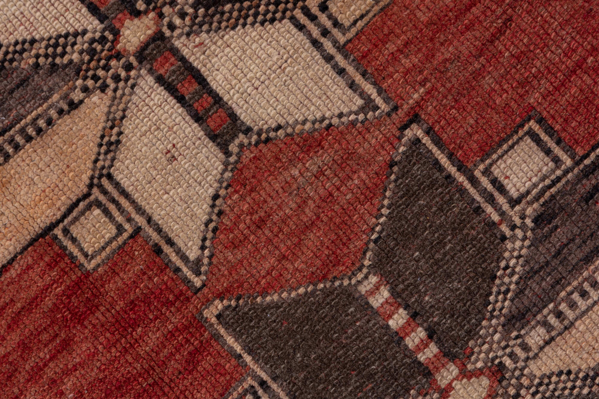 2' x 5' one-of-a-kind handmade vintage Oushak small size rug. Color palette: black, brown, gray, light gray, off-white, pink