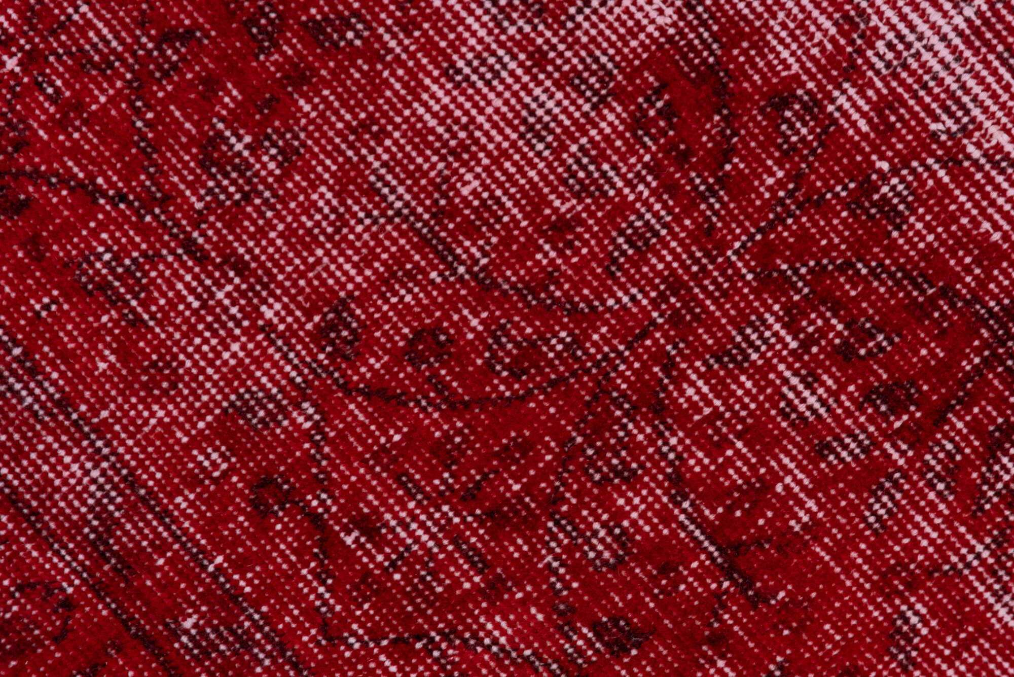 4' x 6' one-of-a-kind handmade vintage Overdyed small size rug. Color palette: brown, burgundy, pink, red, wine