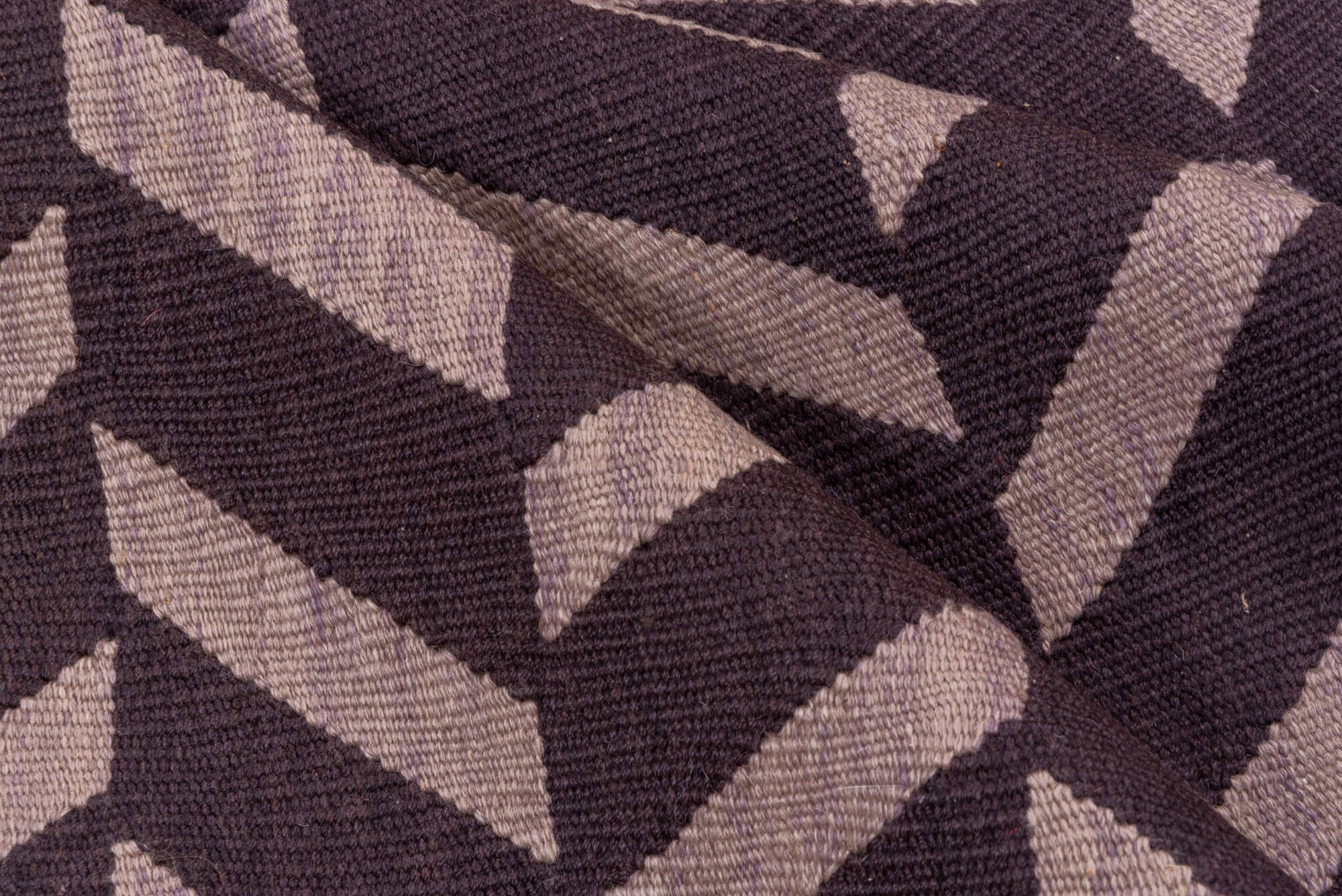 3' x 5' one-of-a-kind handmade vintage Kilim small size rug. Color palette: brown, dark gray, gray, light gray, off-white