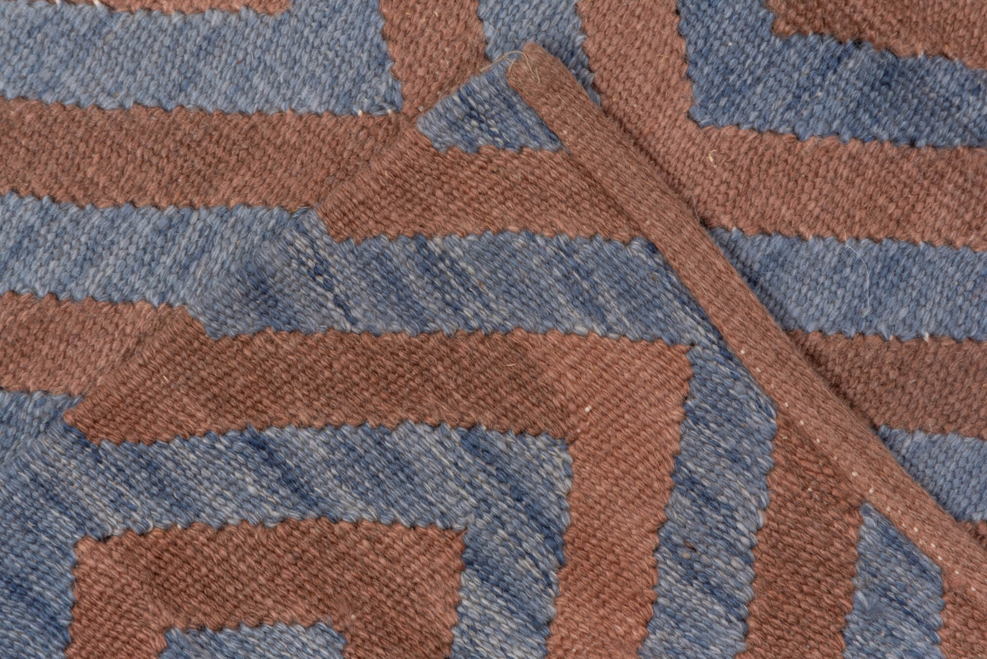 8' x 10' one-of-a-kind handmade vintage Kilim large size rug. Color palette: blue, brown, dim gray, gray, light gray