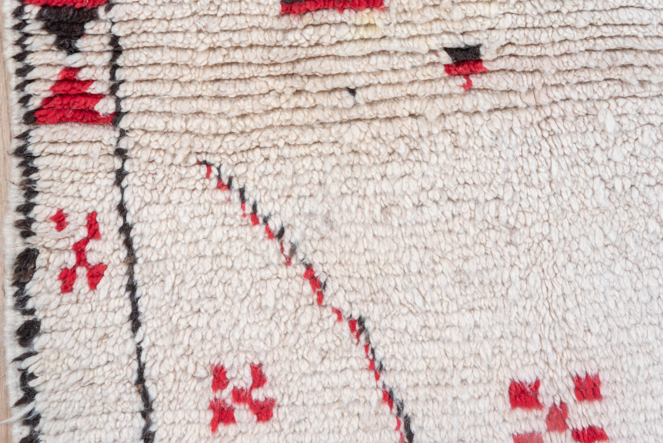 3' x 6' one-of-a-kind handmade vintage Moroccan small size rug. Color palette: dark gray, gray, light gray, linen