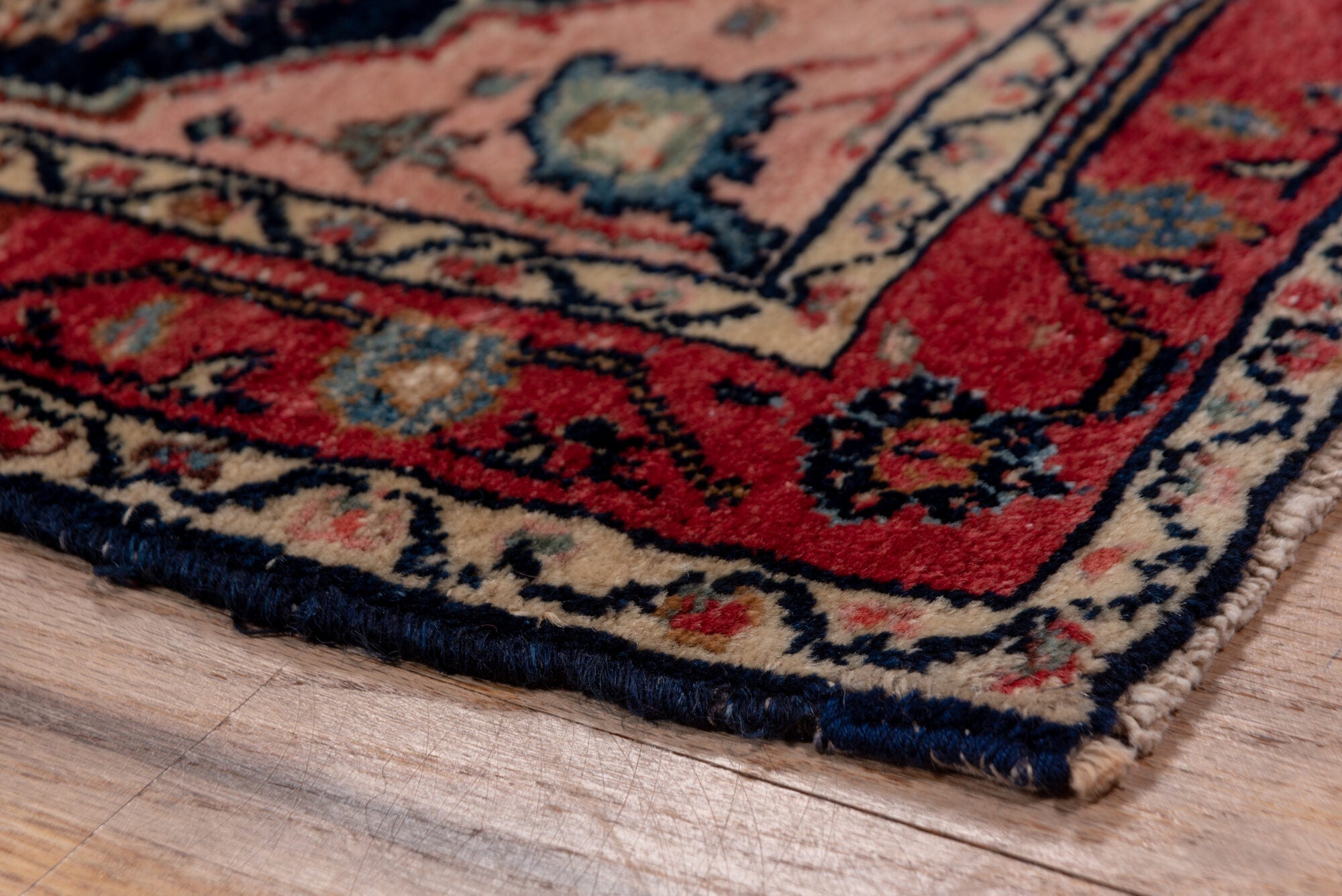 2' x 10' one-of-a-kind handmade vintage Malayer runner rug. Color palette: black, brown, charcoal, gray, pink, red