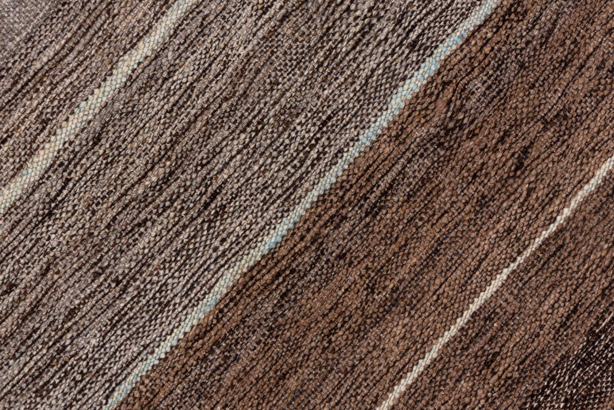 2' x 11' one-of-a-kind handmade vintage Kilim runner rug. Color palette: brown, gray, light gray, off-white, pink, silver