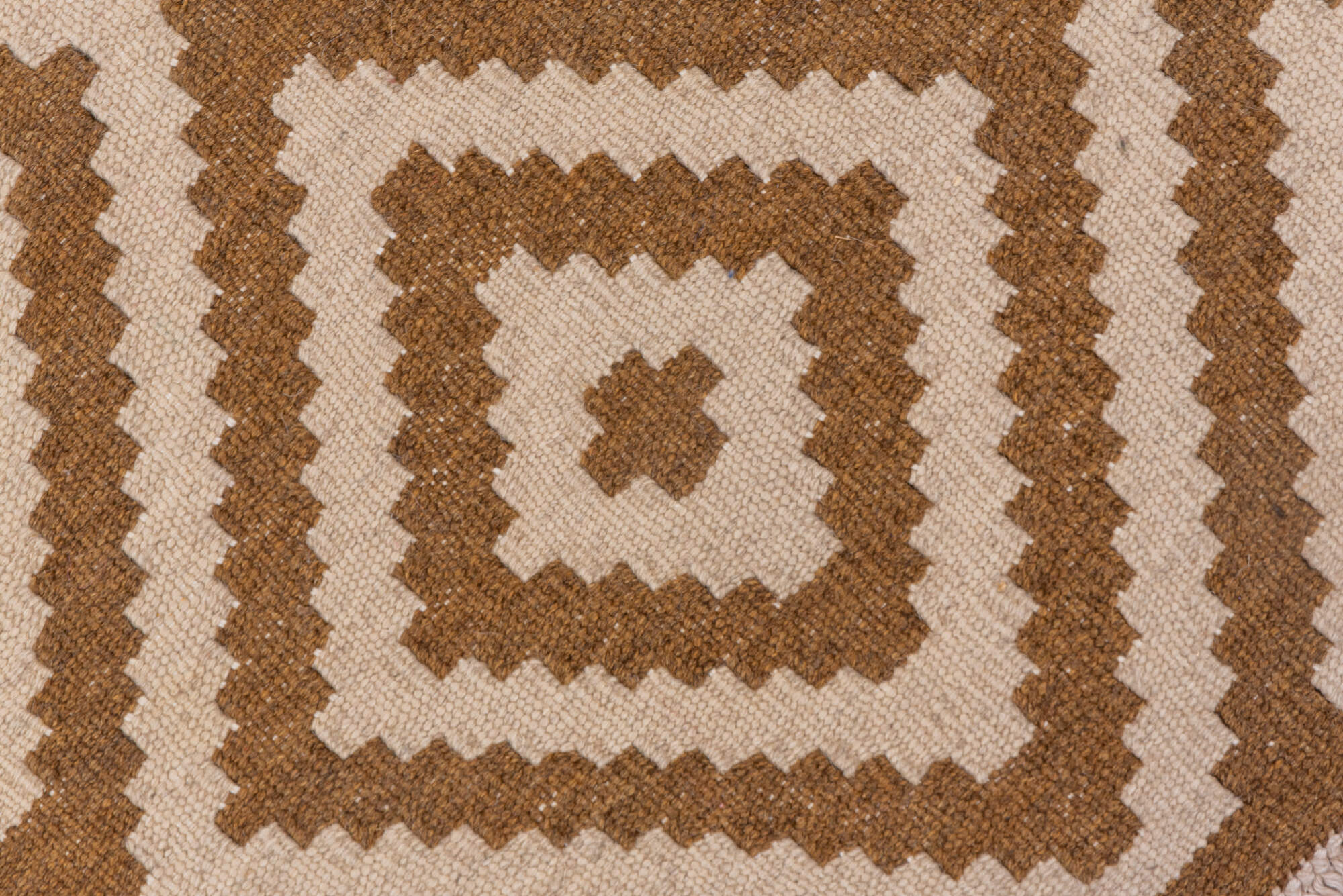 3' x 5' one-of-a-kind handmade vintage Kilim small size rug. Color palette: brown, gray, light gray, off-white, pink, snow