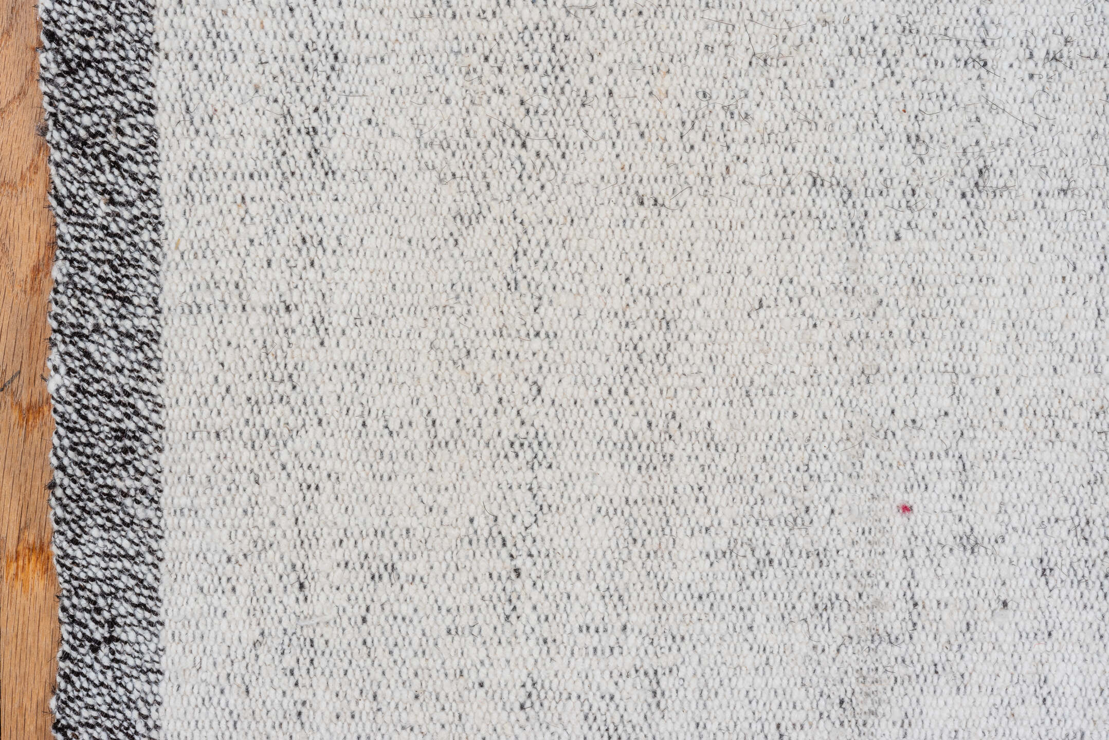 2' x 47' one-of-a-kind handmade vintage Flatweave runner rug. Color palette: off-white, gray, light gray, light blue, white