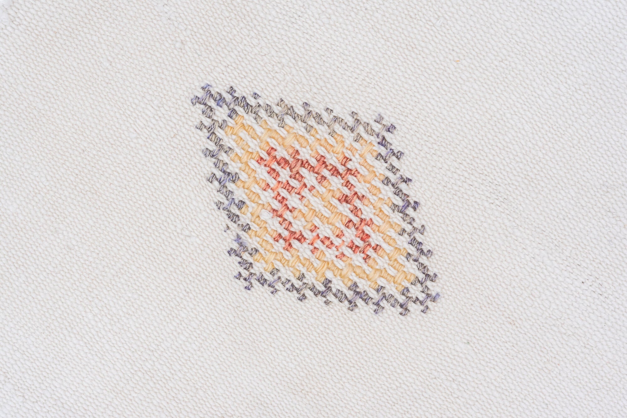 7' x 11' one-of-a-kind handmade vintage Flatweave large size rug. Color palette: alice blue, azure, gainsboro, ghost white