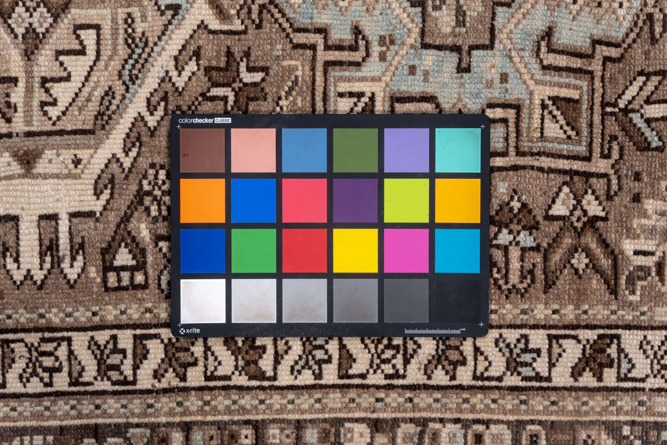 8' x 11' one-of-a-kind handmade vintage Karaje large size rug. Color palette: brown, gray, light gray, pink, dark gray