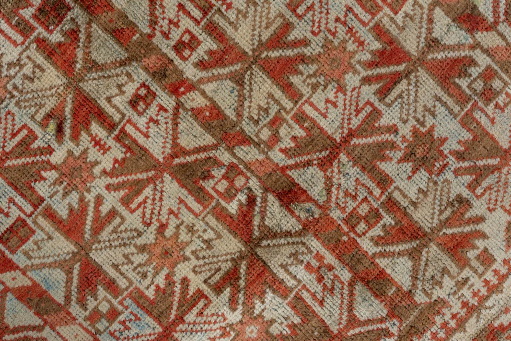 3' x 4' one-of-a-kind handmade vintage Belouch small size rug. Color palette: brown, gray, pink