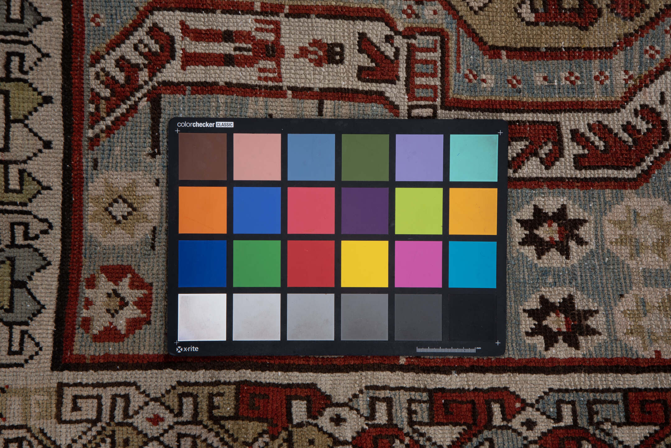 4' x 7' one-of-a-kind handmade vintage Kazak rug. Color palette: gray, black, brown, red, dim gray