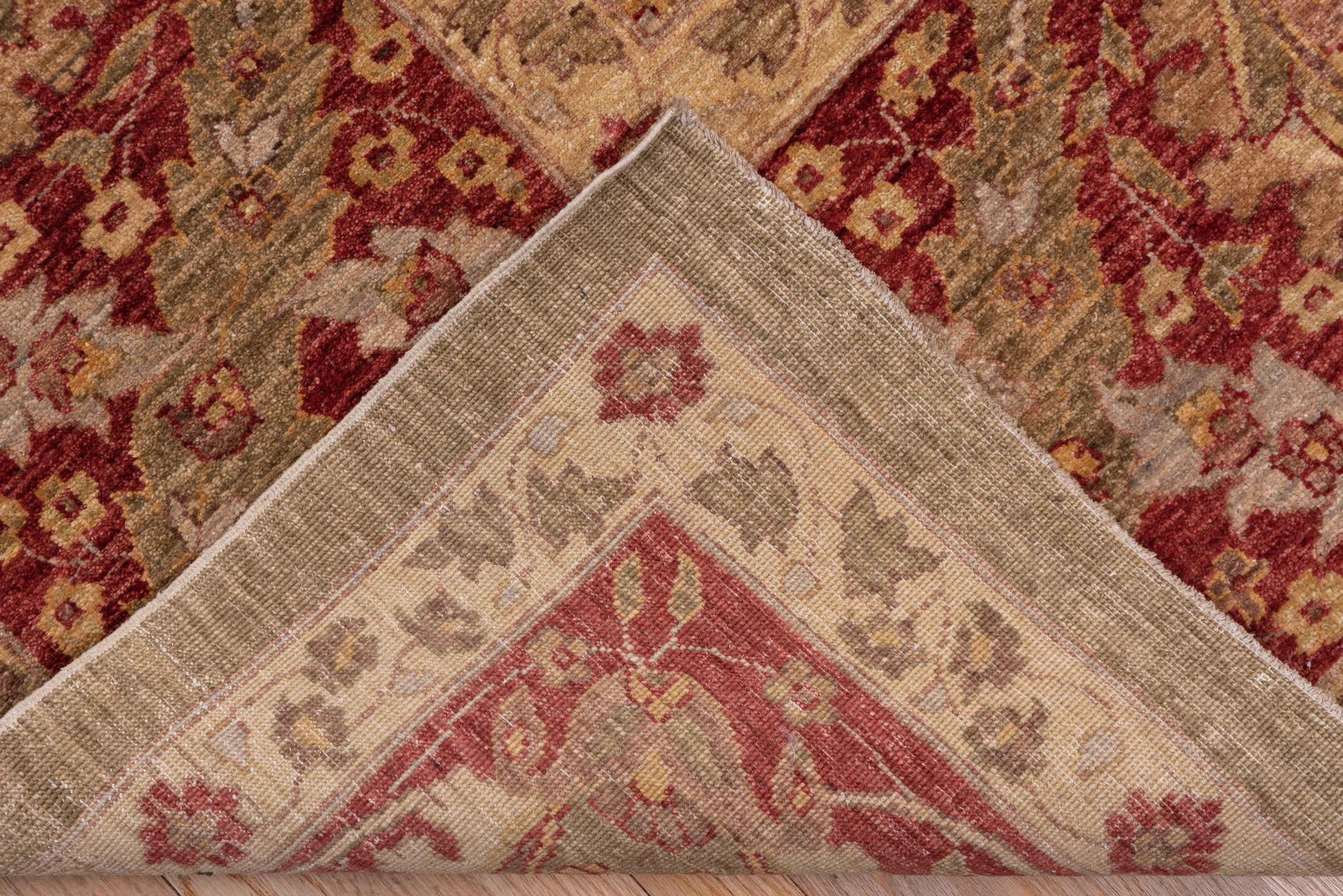 12' x 17' one-of-a-kind handmade vintage Sultanabad oversize rug. Color palette: brown, red, pink, gray