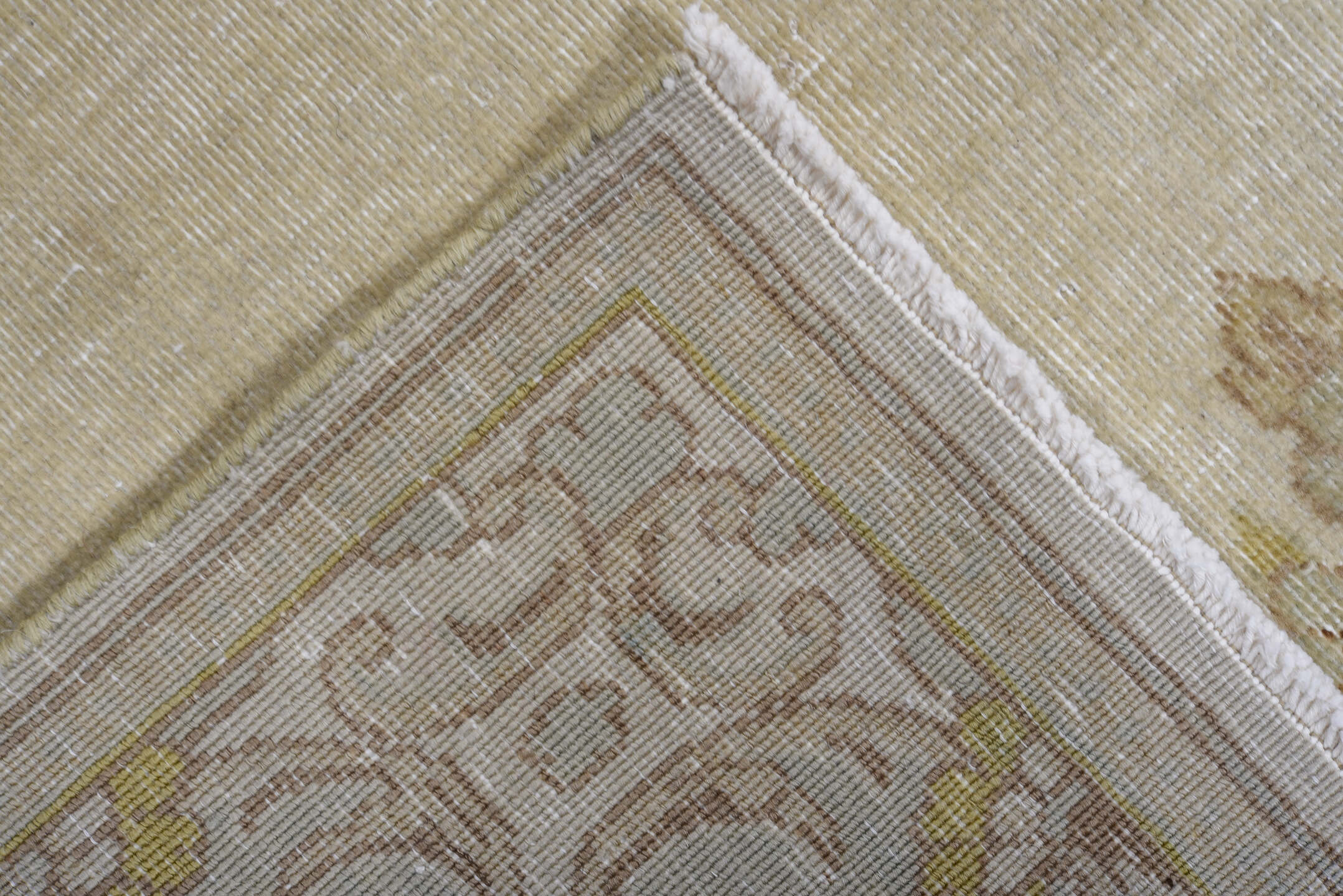 4' x 6' one-of-a-kind handmade vintage Kerman small size rug. Color palette: gray, brown, light gray, off-white, silver