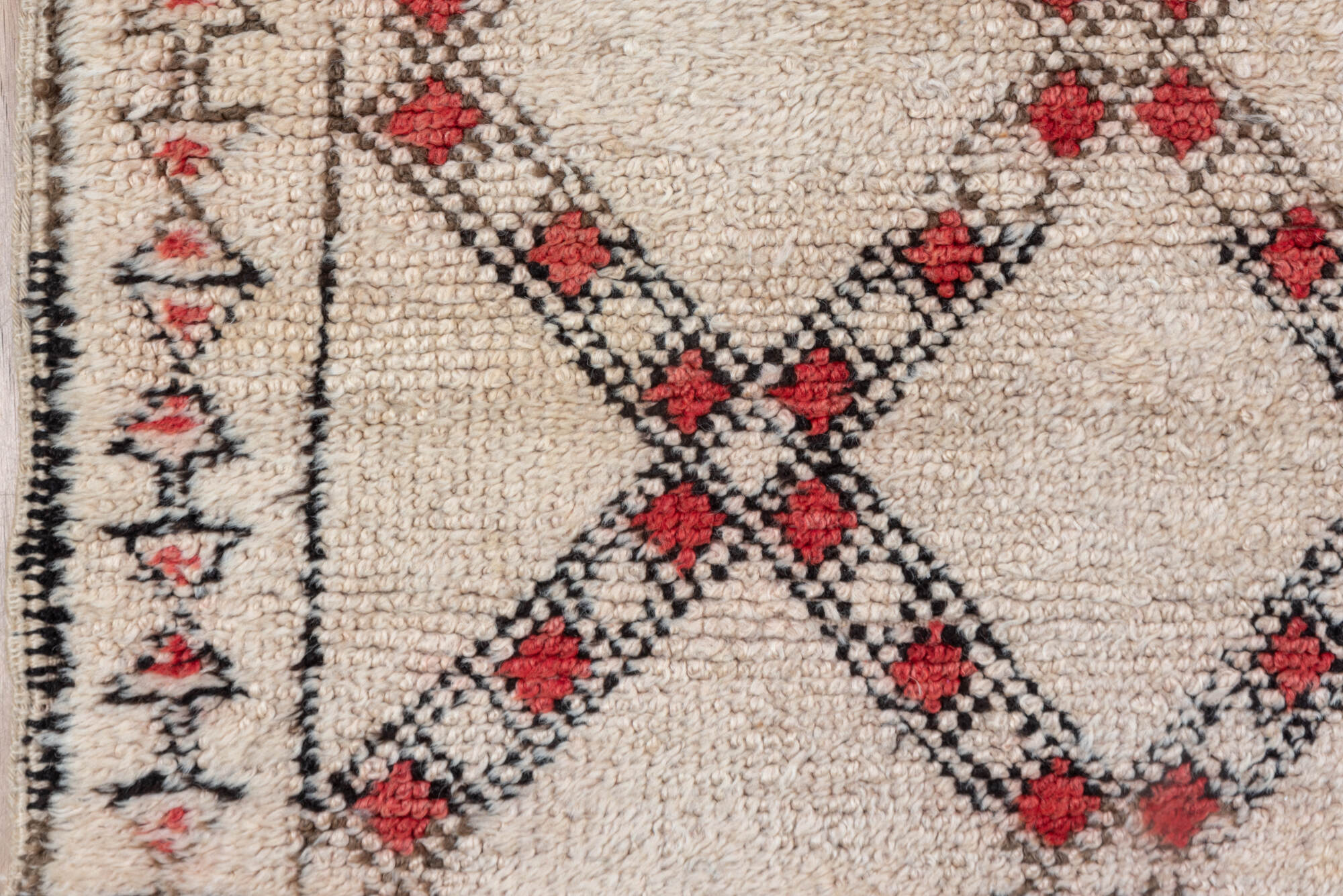 6' x 8' one-of-a-kind handmade vintage Moroccan medium size rug. Color palette: brown, gray, indian red, light gray