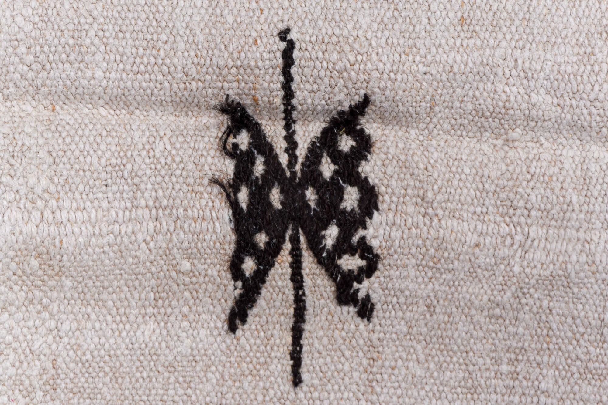 5' x 11' one-of-a-kind handmade vintage Hemp Kilim runner rug. Color palette: brown, dim gray, gainsboro, gray, light gray