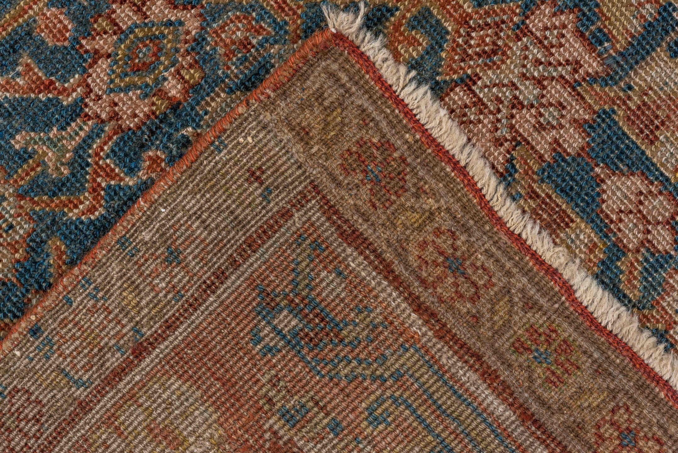 5' x 11' one-of-a-kind handmade vintage Bidjar rug. Color palette: gray, black, brown, blue, charcoal, dim gray