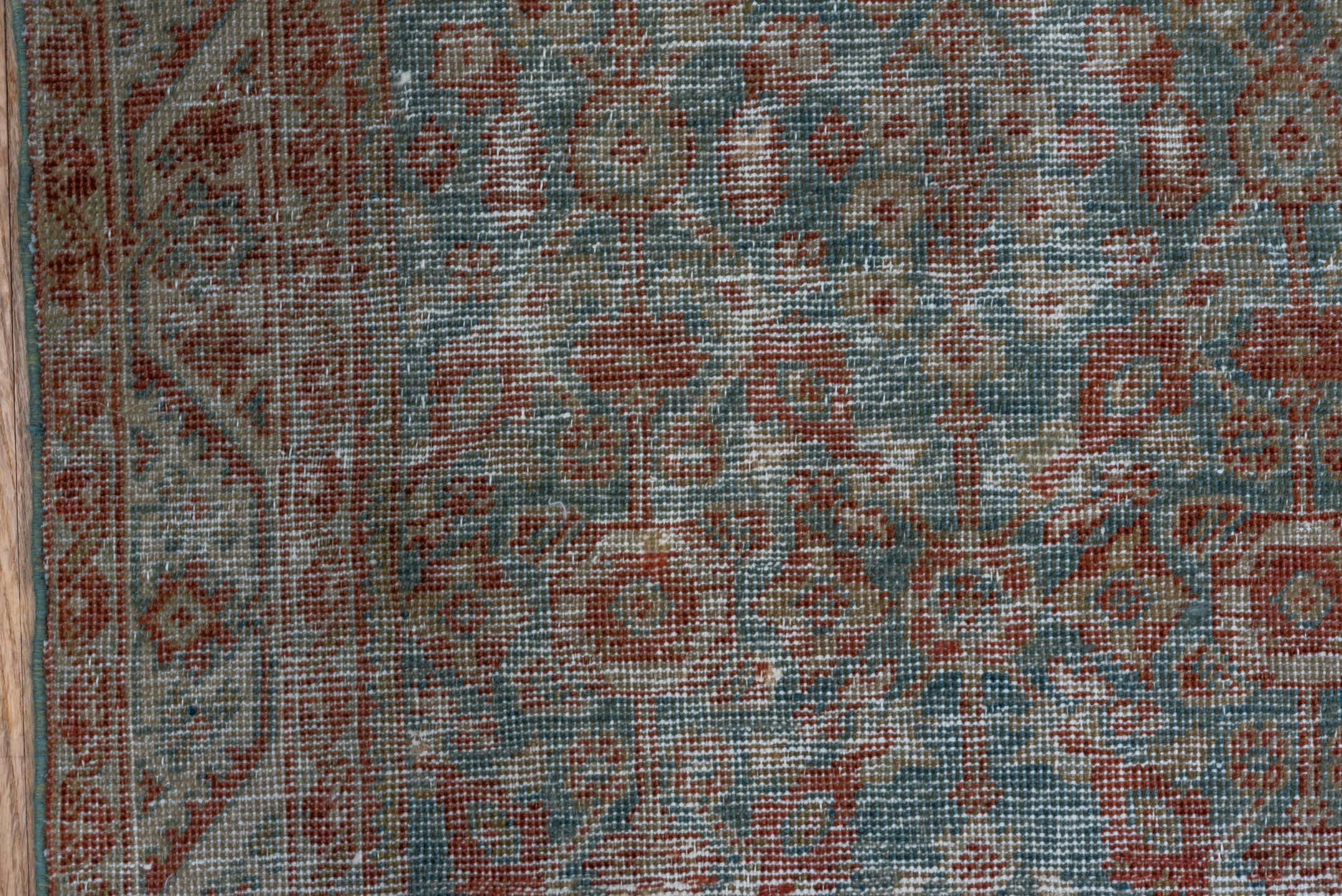 4' x 6' one-of-a-kind handmade vintage Farahan small size rug. Color palette: brown, gray, pink, black, light gray