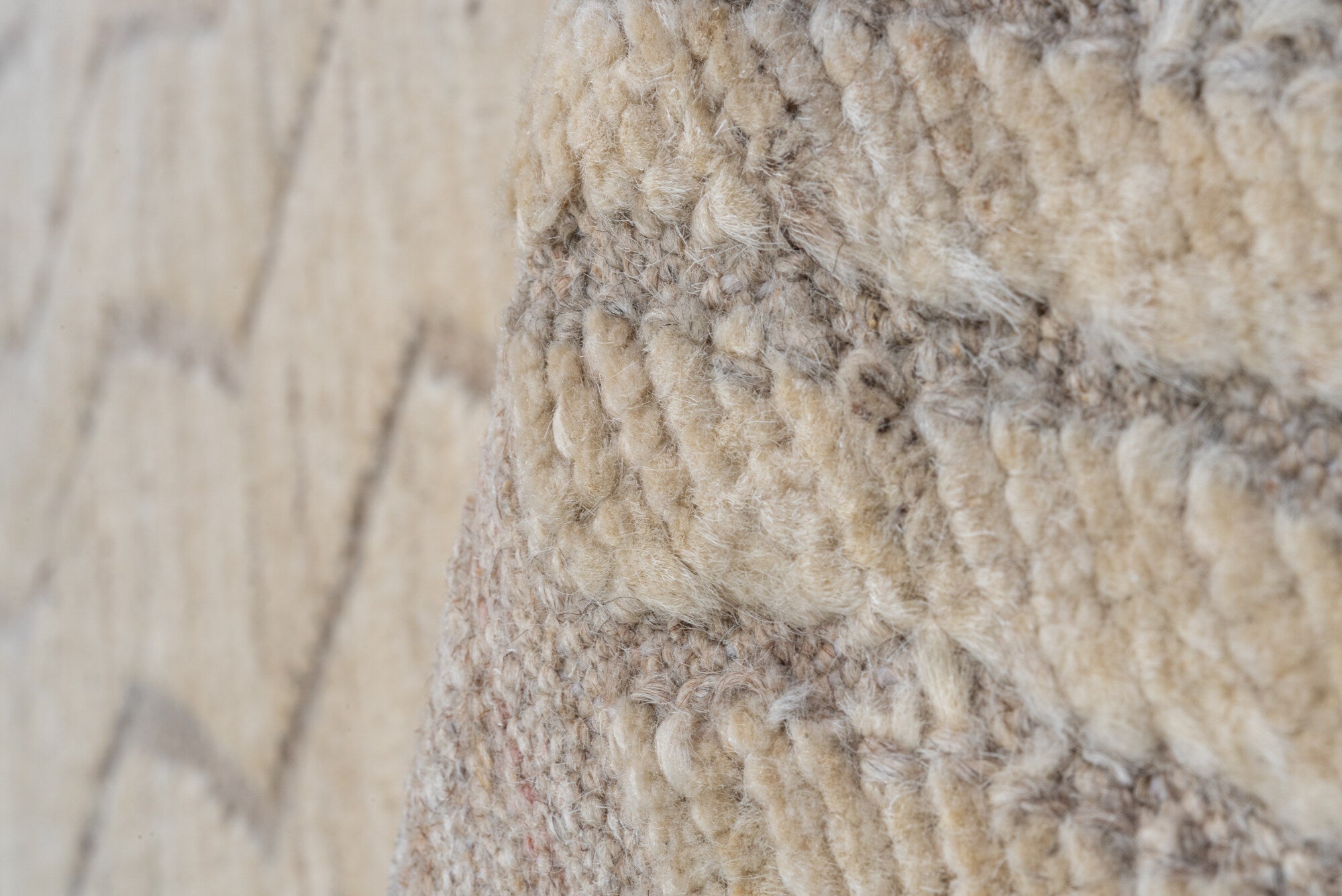 9' x 12' one-of-a-kind handmade vintage Tulu large size rug. Color palette: dark gray, gainsboro, gray, light gray, linen