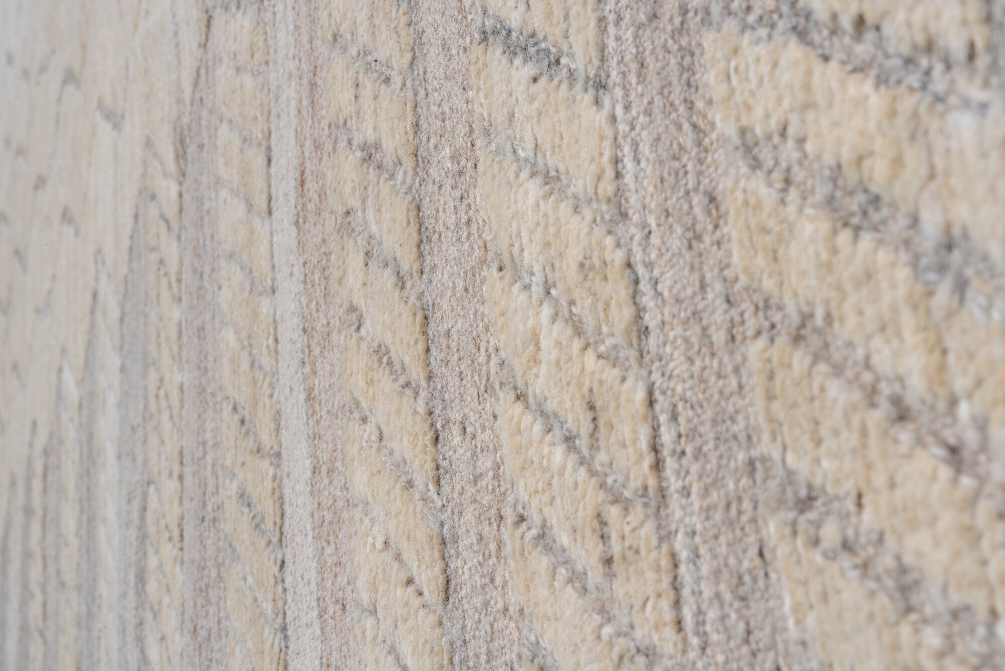 9' x 12' one-of-a-kind handmade vintage Tulu large size rug. Color palette: dark gray, gainsboro, gray, light gray, linen