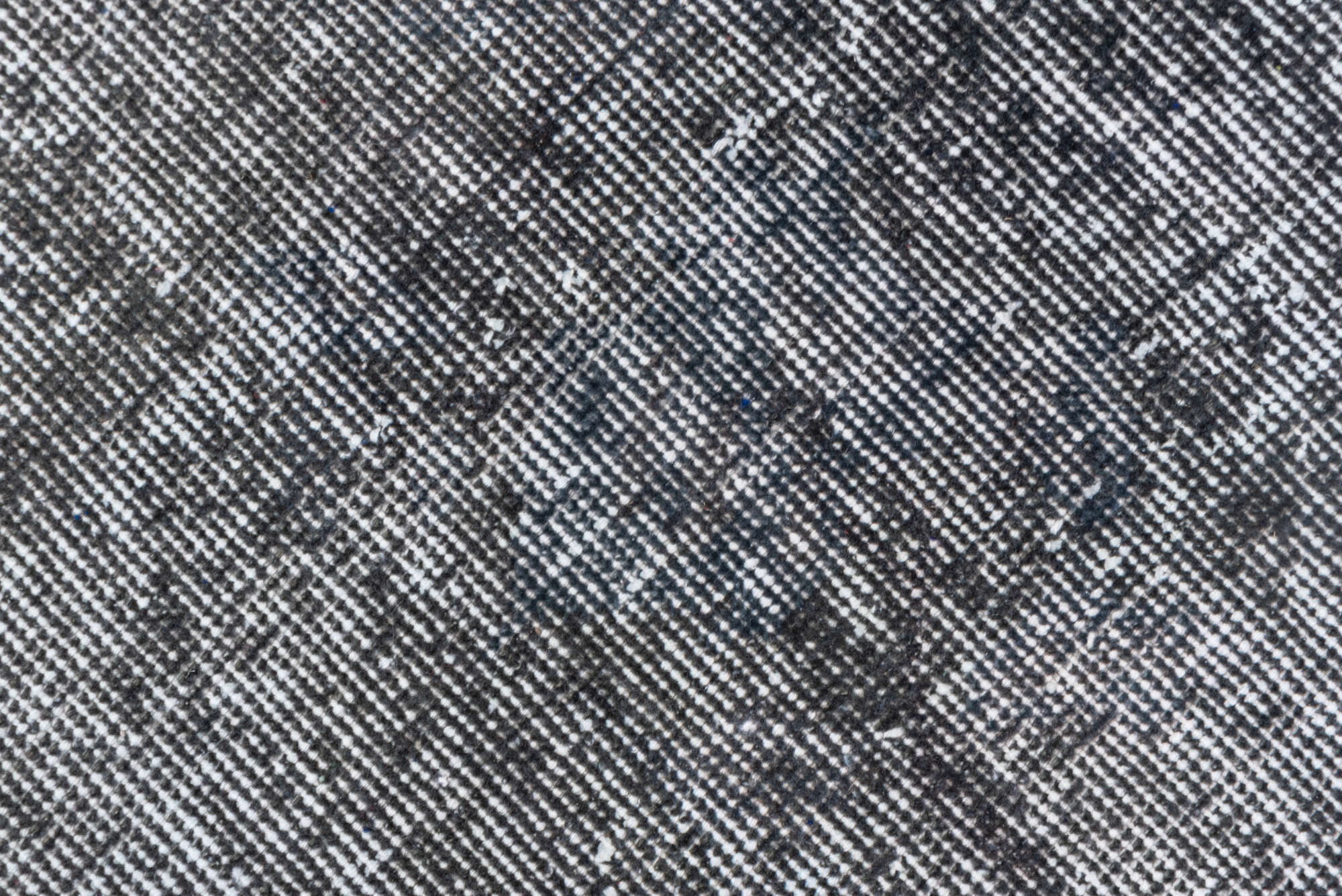 2' x 10' one-of-a-kind handmade vintage Overdyed runner rug. Color palette: black, charcoal, dark gray, dim gray, gray