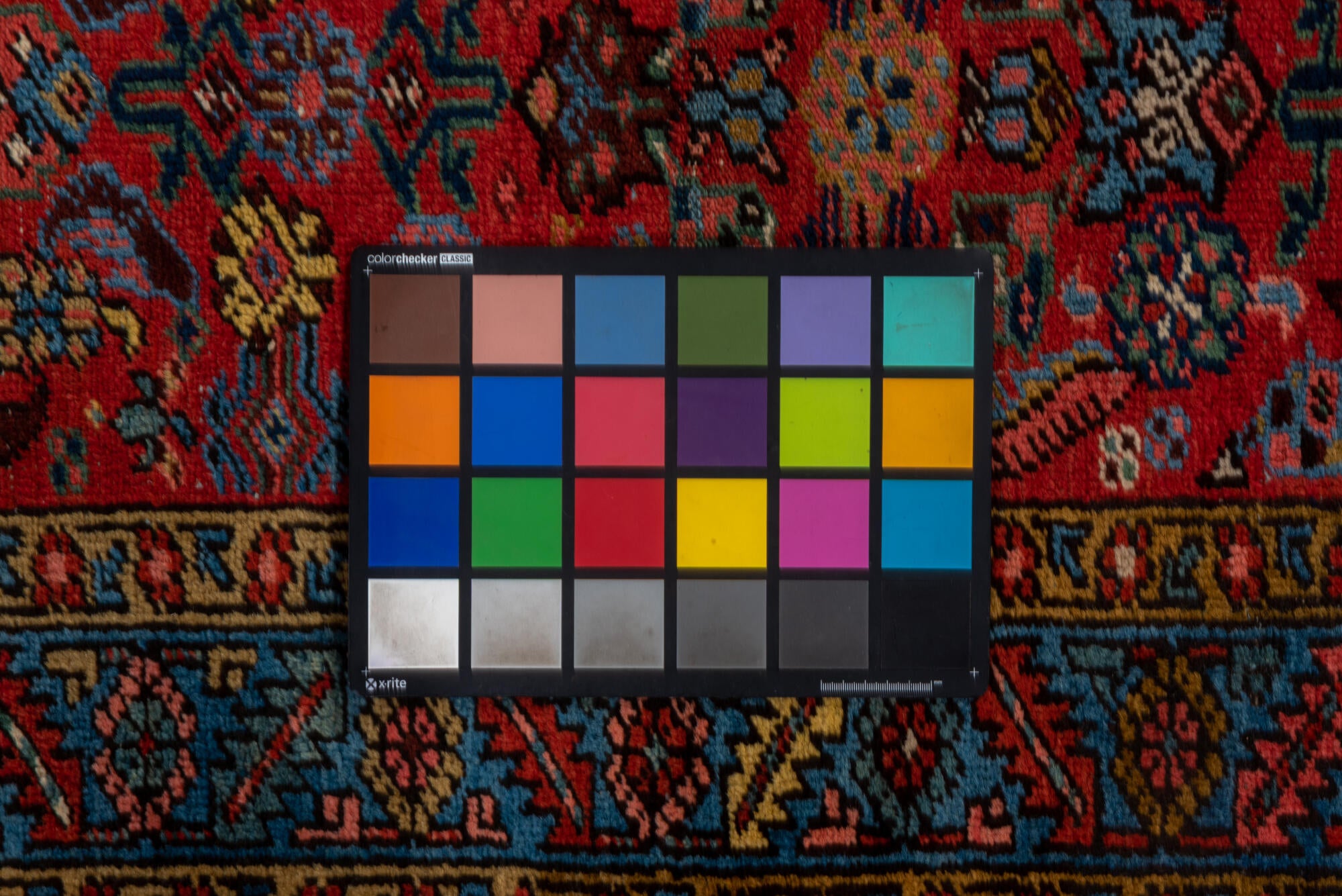 2' x 13' one-of-a-kind handmade vintage Heriz runner rug. Color palette: black, blue, brown, fiord, gray, indian red, pink