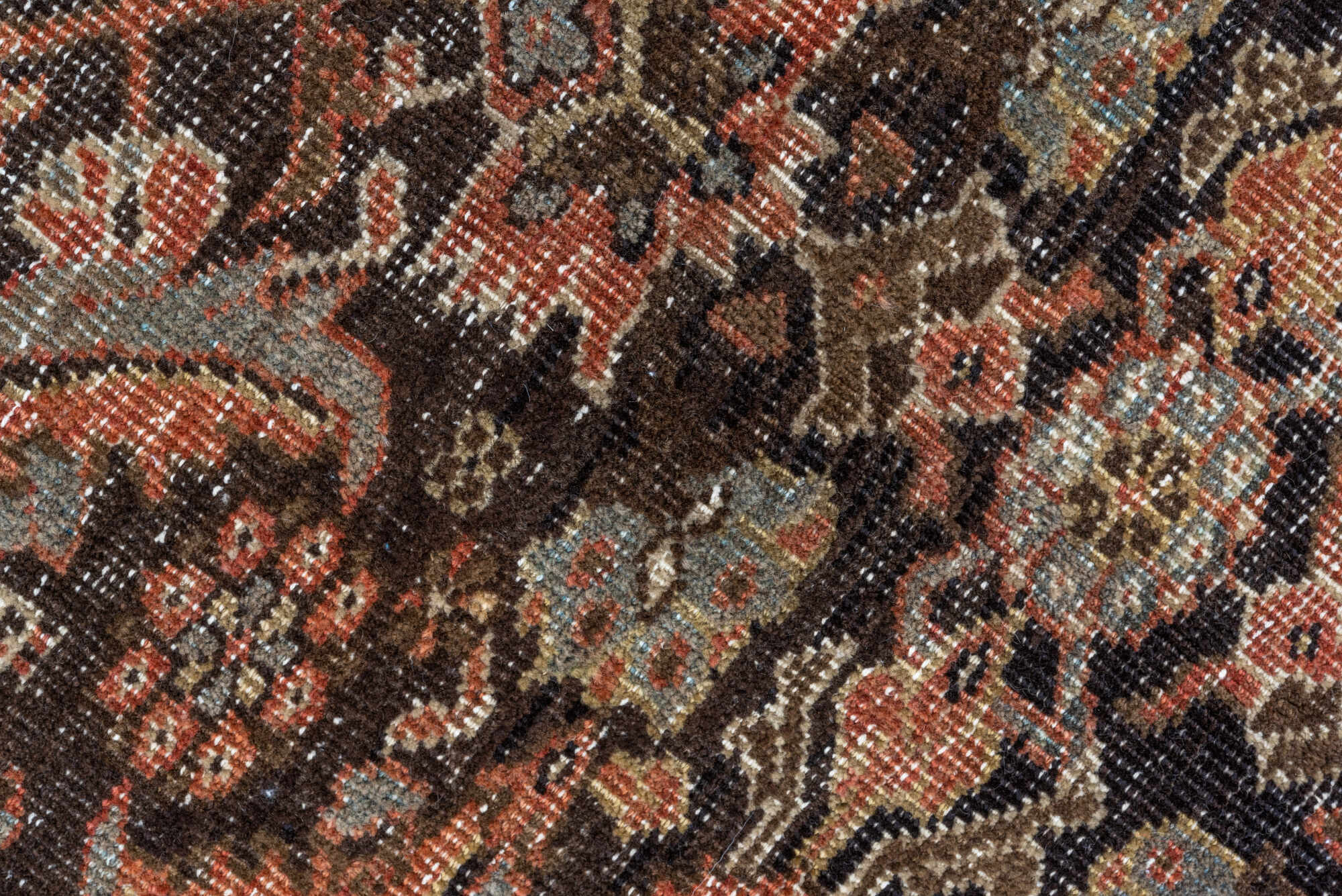 4' x 6' one-of-a-kind handmade vintage Far.Sarouk small size rug. Color palette: brown, gray