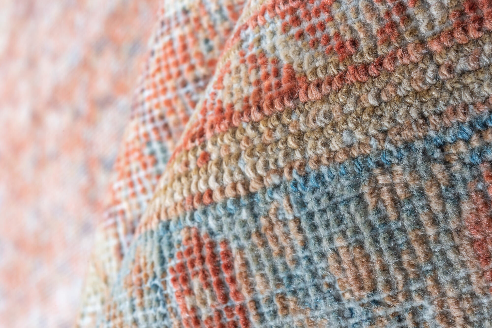 3' x 13' one-of-a-kind handmade vintage Mahal runner rug. Color palette: gray, pink, light gray, off-white, brown, silver