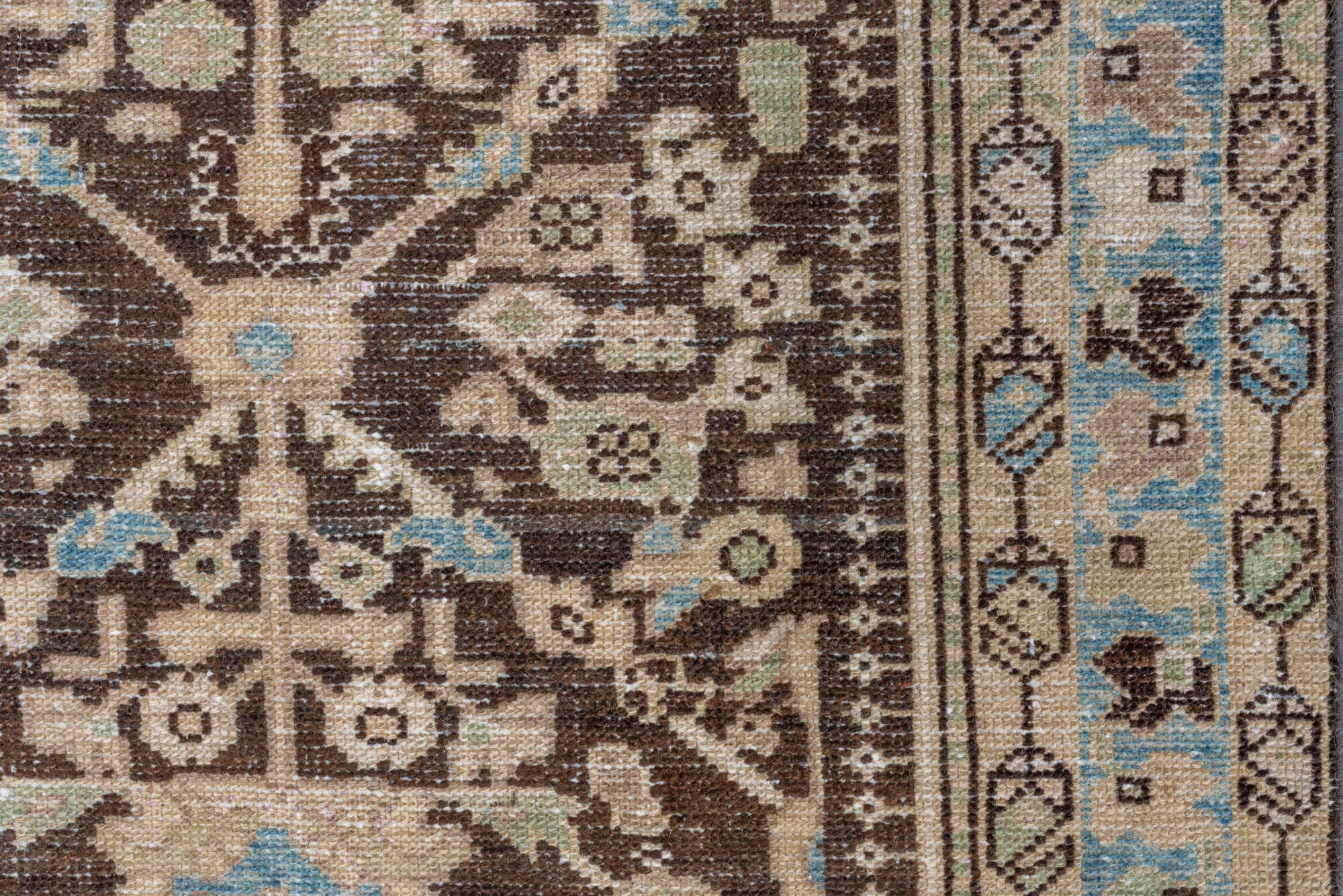 4' x 11' one-of-a-kind handmade vintage Malayer runner rug. Color palette: dark gray, gray, light gray, light slate gray