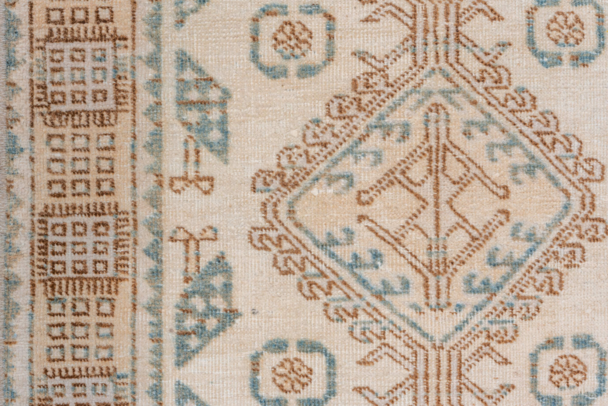 2' x 14' one-of-a-kind handmade vintage Sarab runner rug. Color palette: brown, dark gray, dim gray, gainsboro, gray