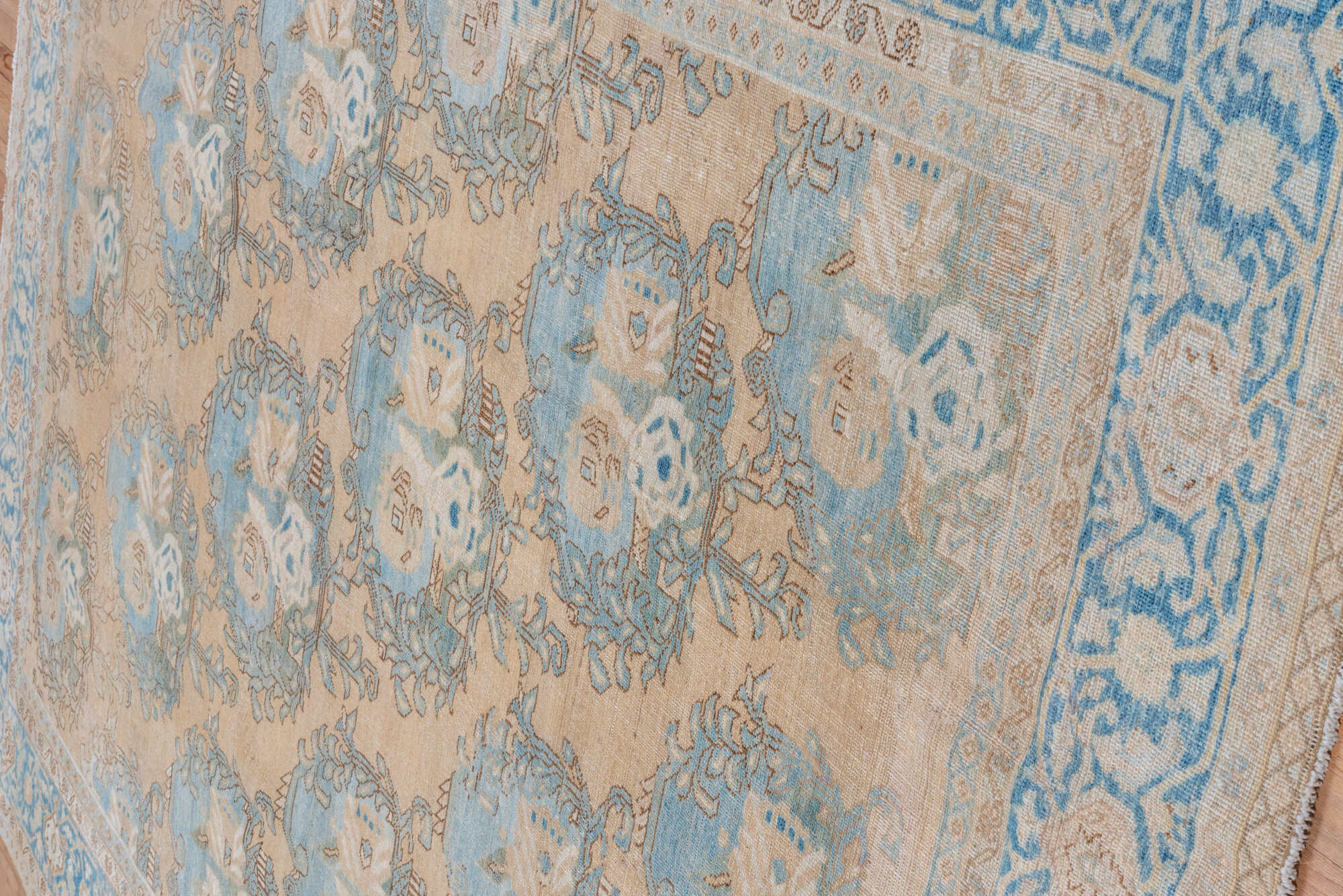 8' x 10' one-of-a-kind handmade vintage Tabriz large size rug. Color palette: blue, brown, gainsboro, gray, light blue