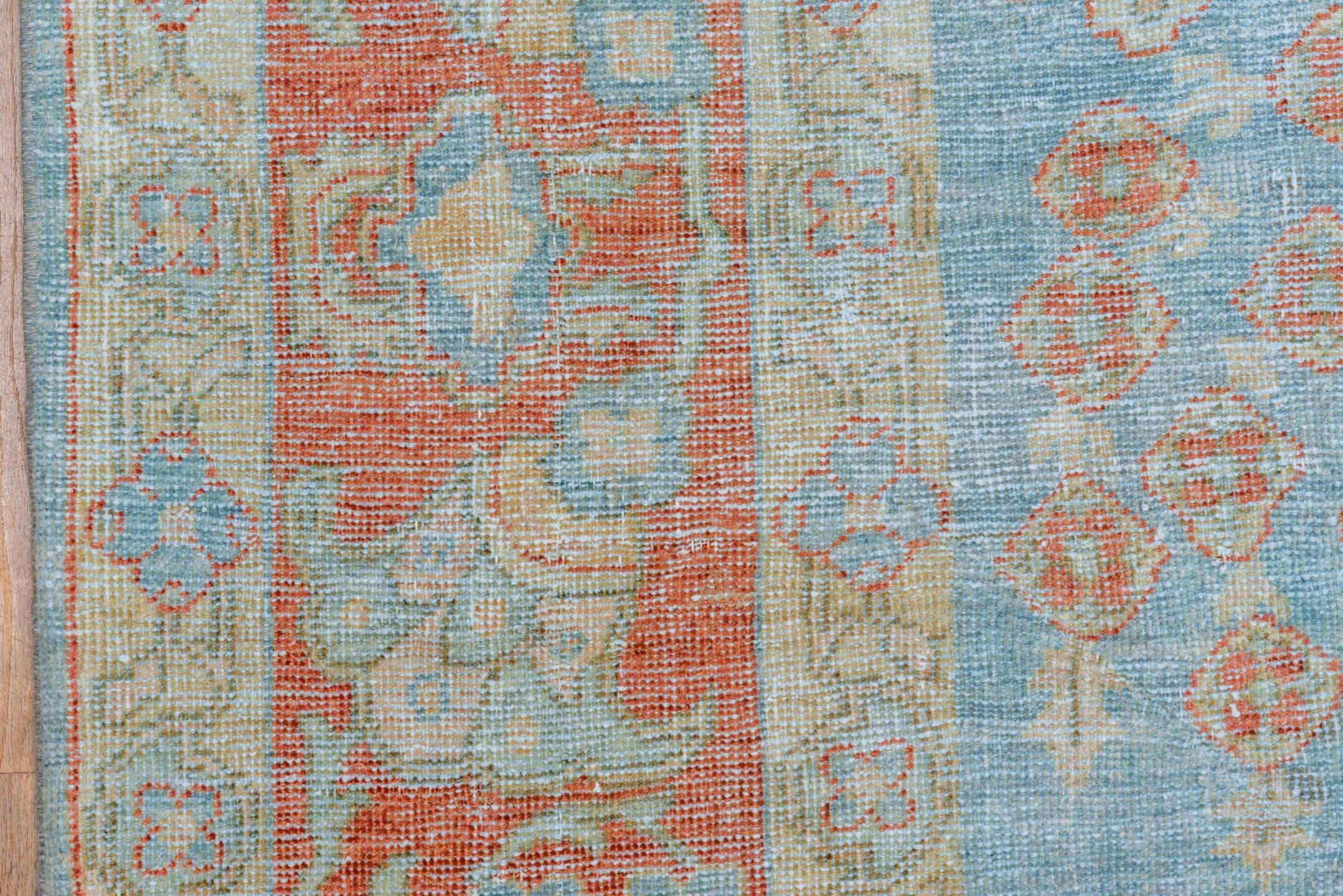 8' x 12' one-of-a-kind handmade vintage Mahal large size rug. Color palette: off-white, gray, light gray, light blue, pink