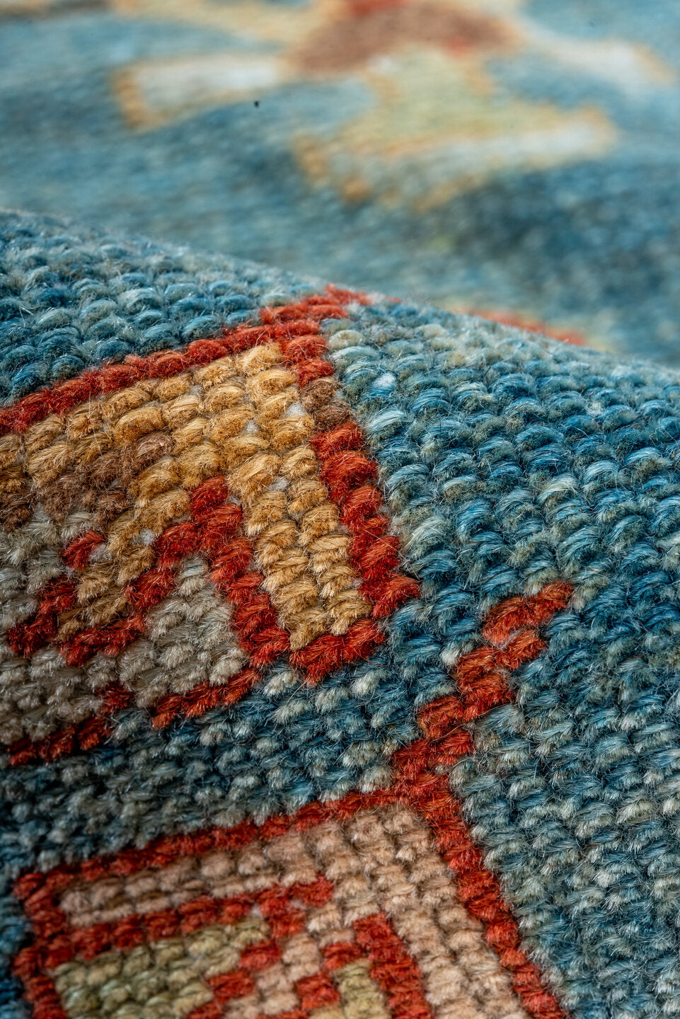 3' x 10' one-of-a-kind handmade vintage Malayer runner rug. Color palette: brown, gray, blue, black