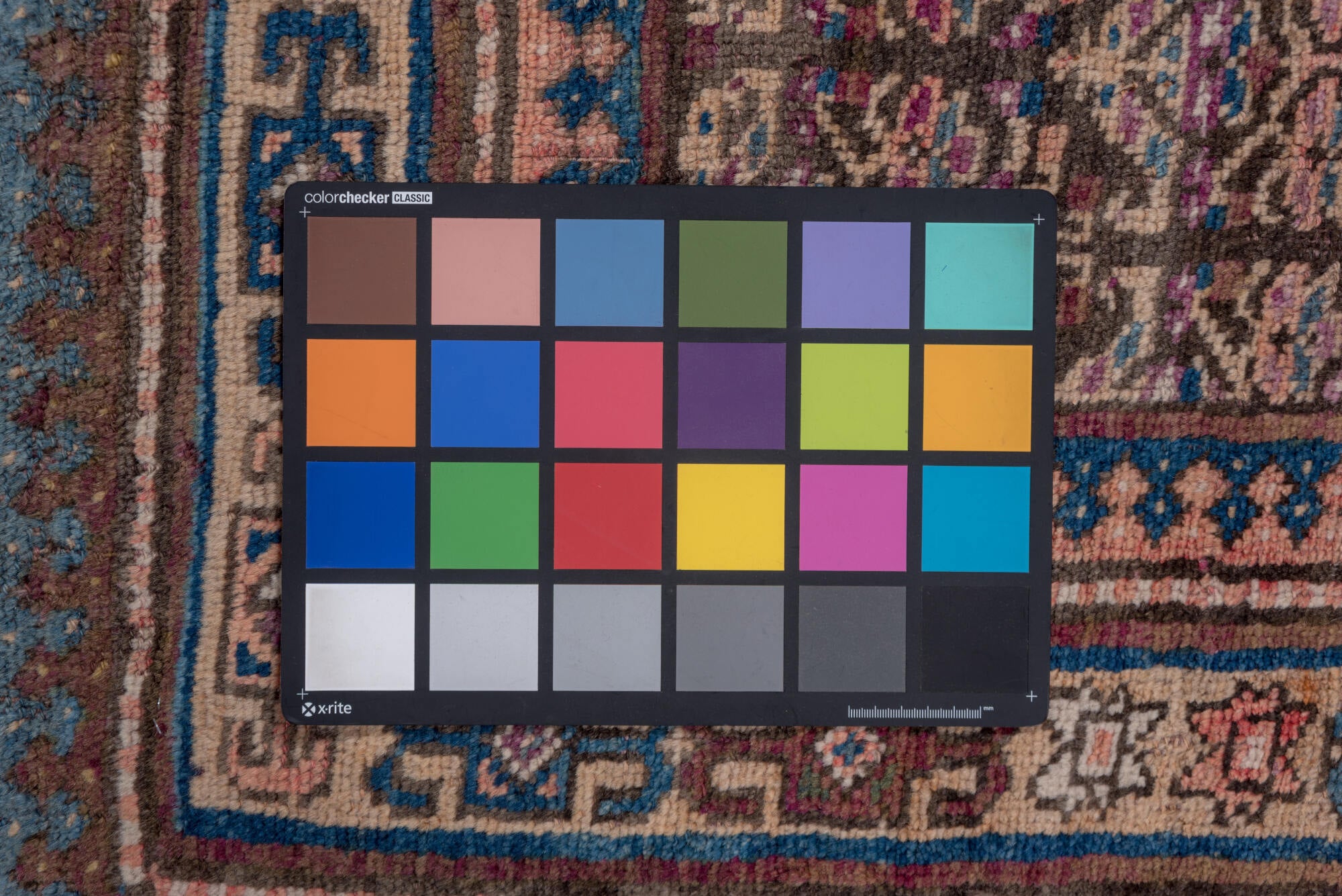 3' x 6' one-of-a-kind handmade vintage Kurd small size rug. Color palette: blue, brown, fiord, gray, pink, redwood