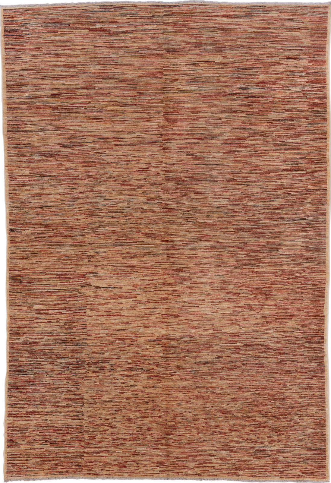 6' x 9' one-of-a-kind handmade vintage Afghan medium size rug. Color palette: brown, pink, red