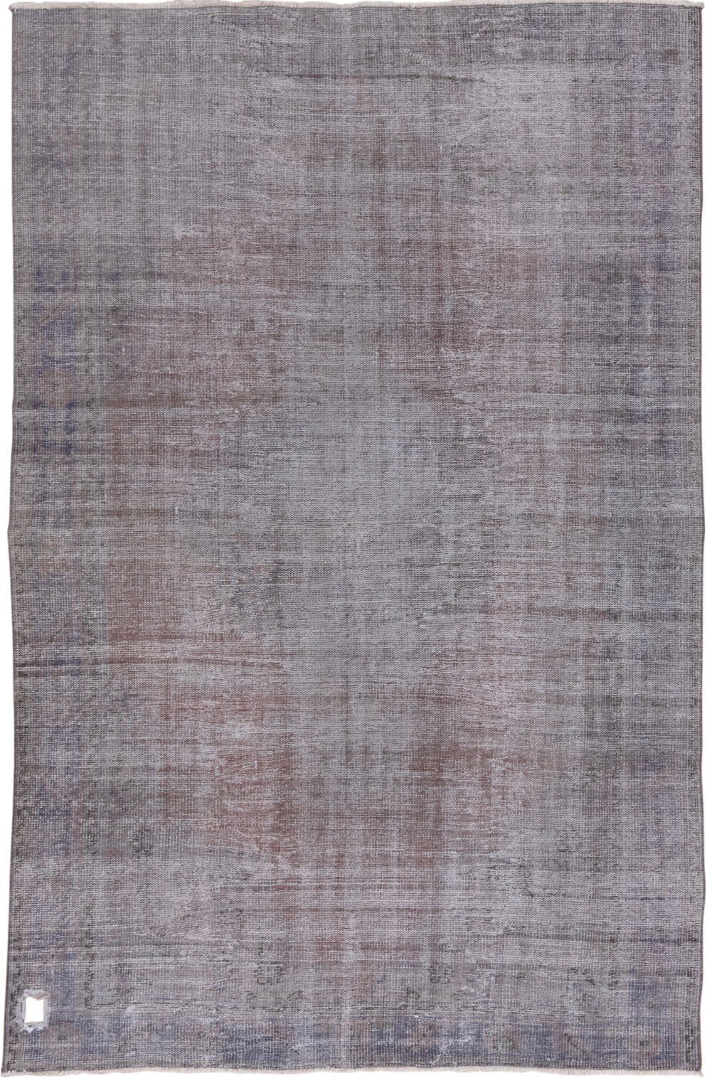 6' x 9' one-of-a-kind handmade vintage Sparta medium size rug. Color palette: dark gray, dim gray, gray, light blue