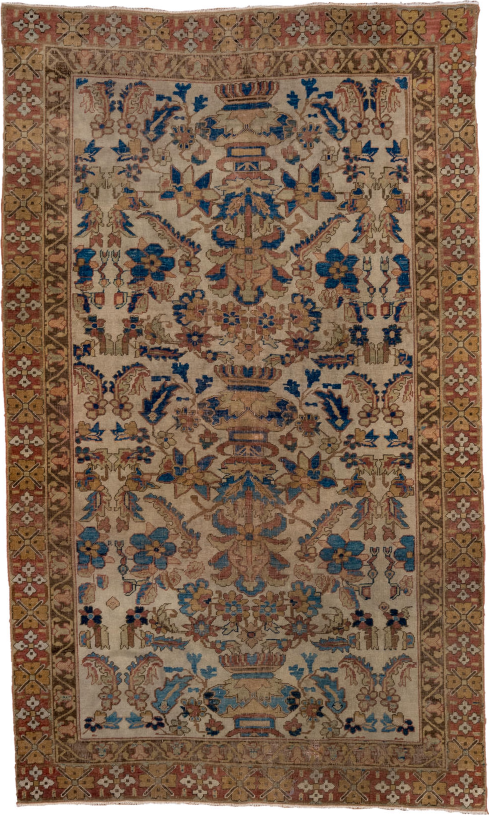 4' x 7' one-of-a-kind handmade vintage Afshar rug. Color palette: arapawa, black, blue, brown, gray