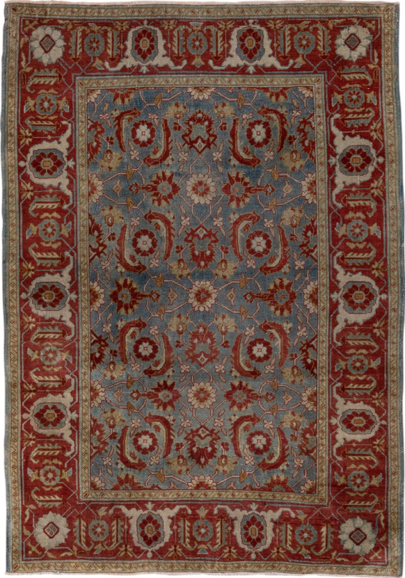 3' x 5' one-of-a-kind handmade vintage Sivas small size rug. Color palette: gray, black, brown, red, light gray, dim gray