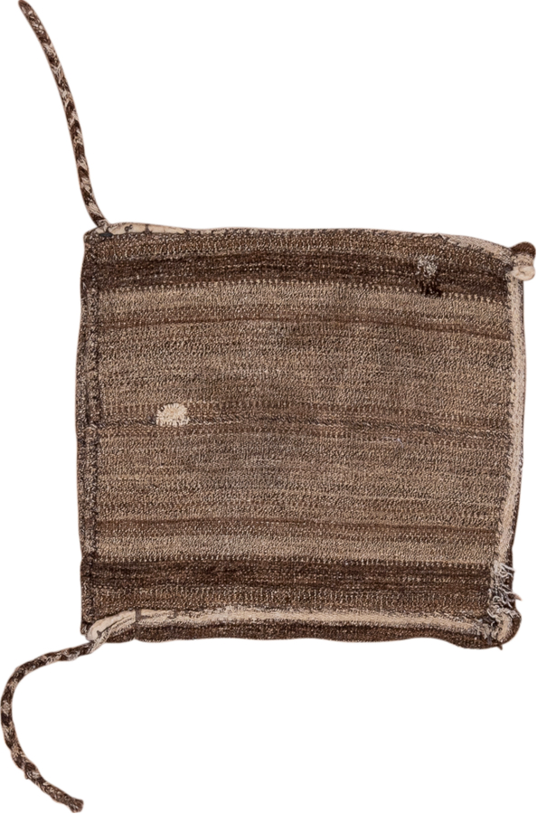 2' x 2' one-of-a-kind handmade vintage  small size rug. Color palette: brown, pink, gray, off-white, white, snow, whitesmoke