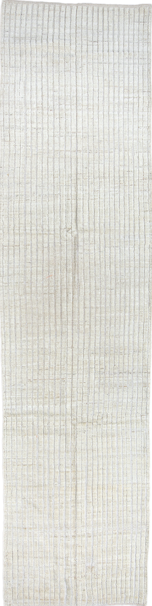 2' x 11' one-of-a-kind handmade vintage Tulu runner rug. Color palette: blue, dark gray, gainsboro, gray, light blue