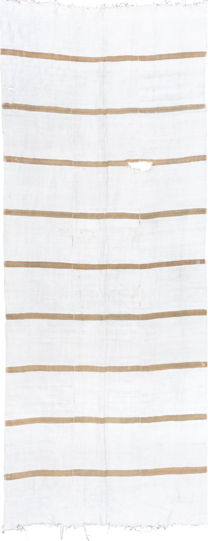 6' x 15' one-of-a-kind handmade vintage Hemp Kilim rug. Color palette: alice blue, azure, brown, gainsboro, ghost white