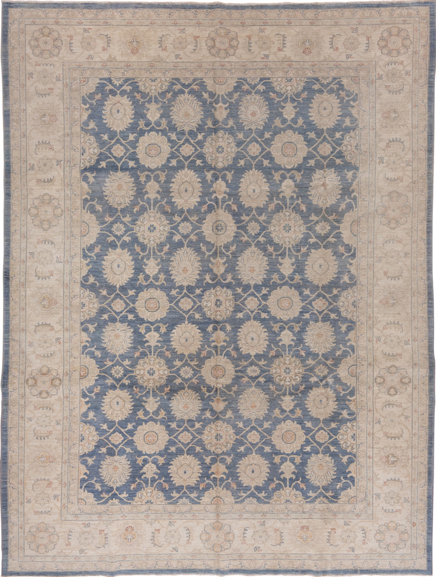 9' x 12' one-of-a-kind handmade vintage Afghan large size rug. Color palette: gray, pink, light gray, off-white, brown