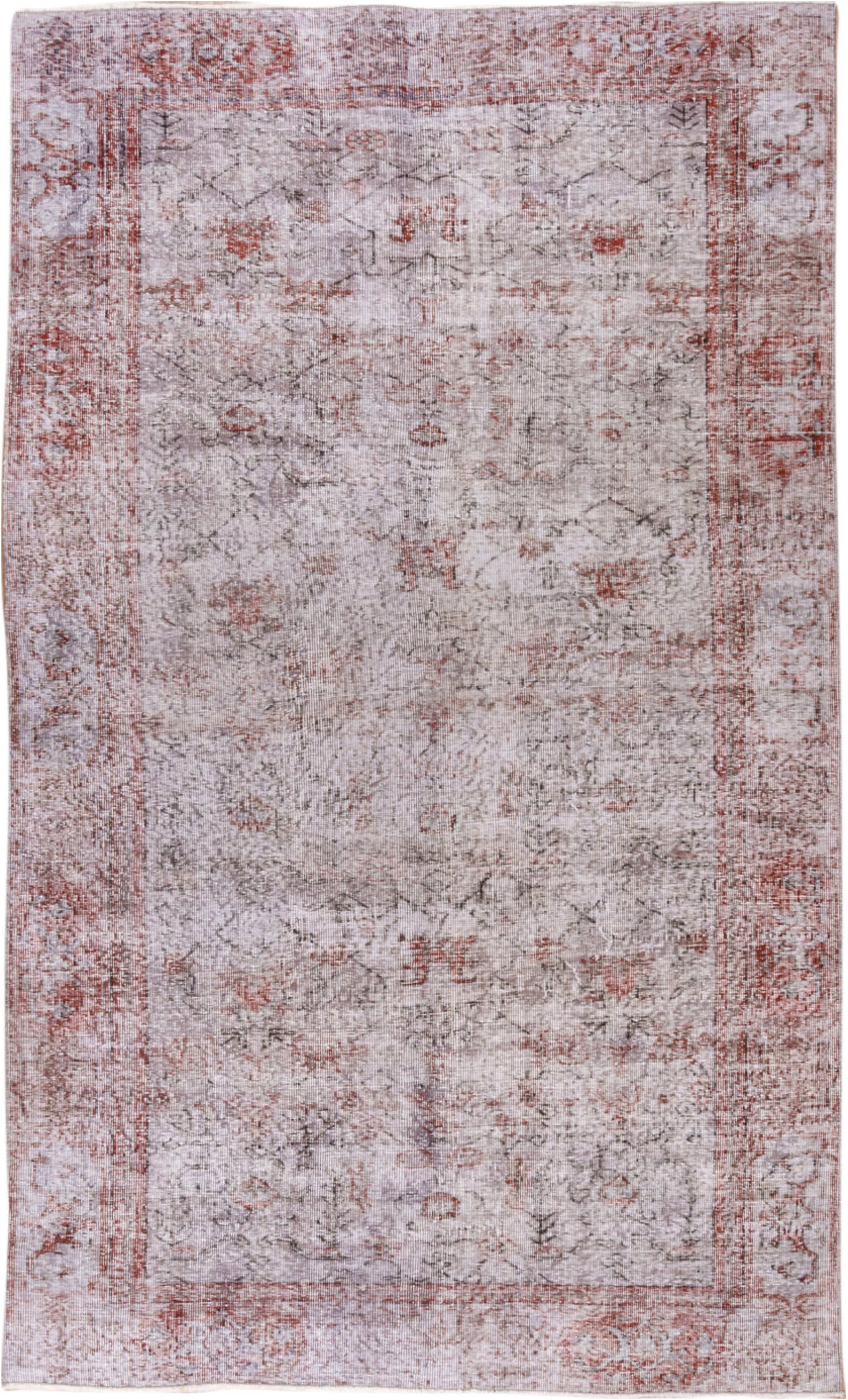 5' x 8' one-of-a-kind handmade vintage Sparta medium size rug. Color palette: brown, dim gray, gray, light gray, off-white