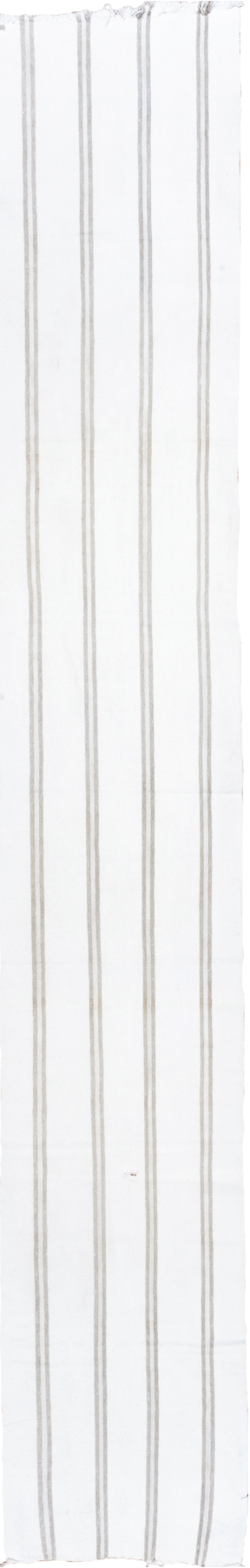 2' x 15' one-of-a-kind handmade vintage Flatweave runner rug. Color palette: alice blue, dark gray, gainsboro, ghost white